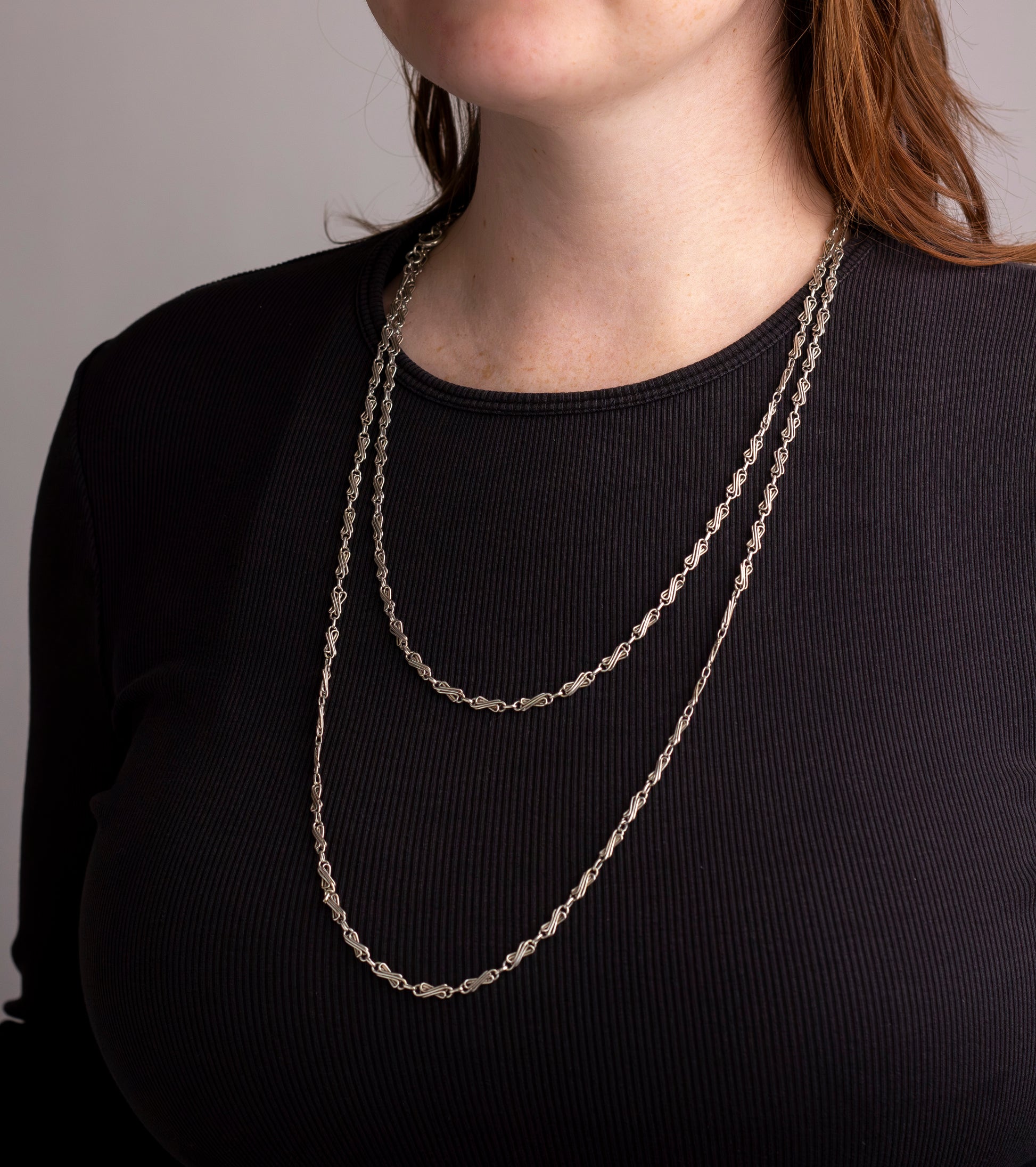 19th Century French Silver Guard Chain