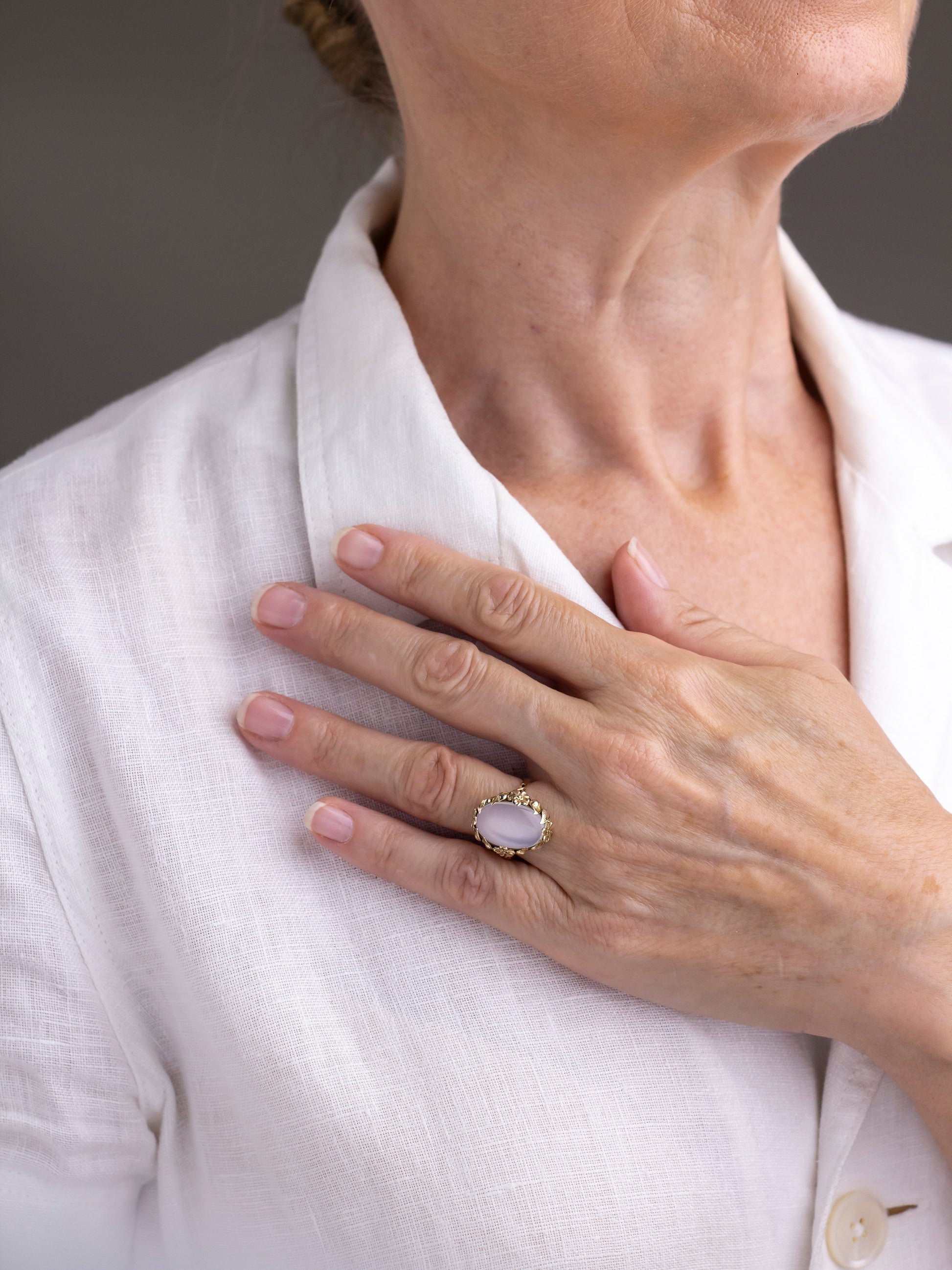 Arts & Crafts Cabochon Moonstone Ring