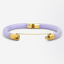 Load image into Gallery viewer, Hinged Lavender Jadeite Bangle
