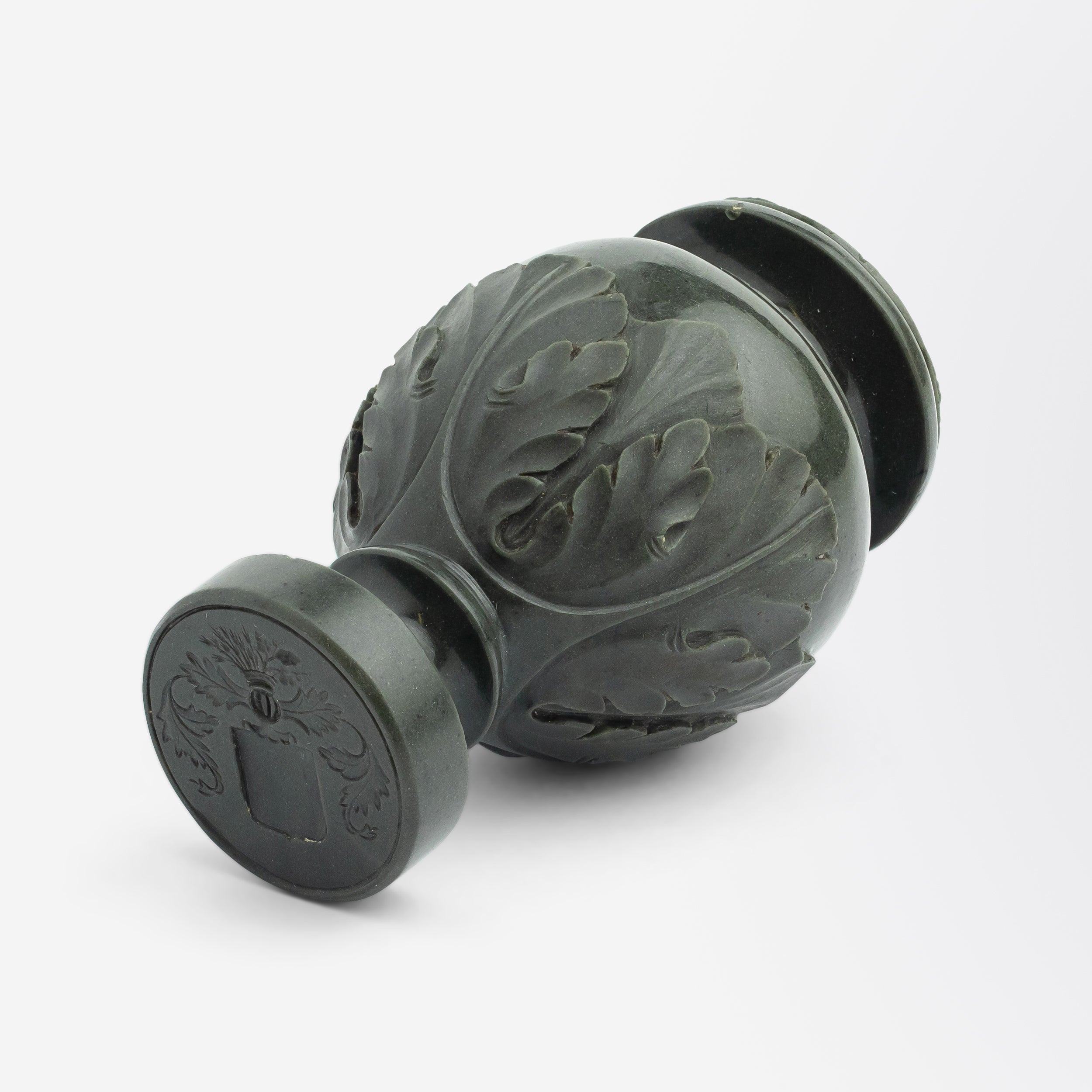 Carved Hardstone Seal with Acanthus Leaf Detailing
