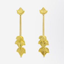 Load image into Gallery viewer, Ilias Lalaounis 18kt Gold &#39;Leaf&#39; Ear Pendants
