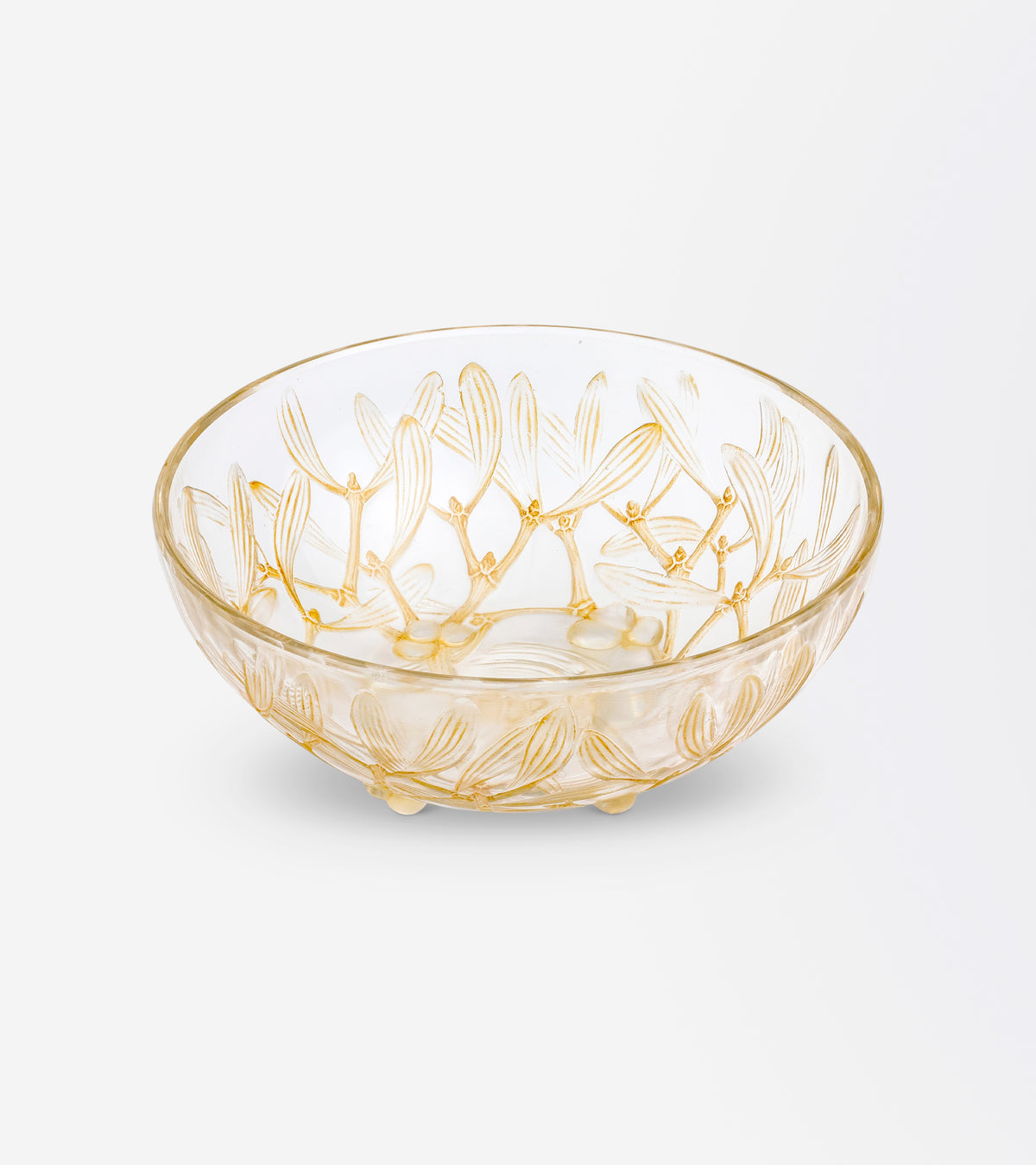 René Lalique 'Gui' Mistletoe Bowl with Sepia Patina