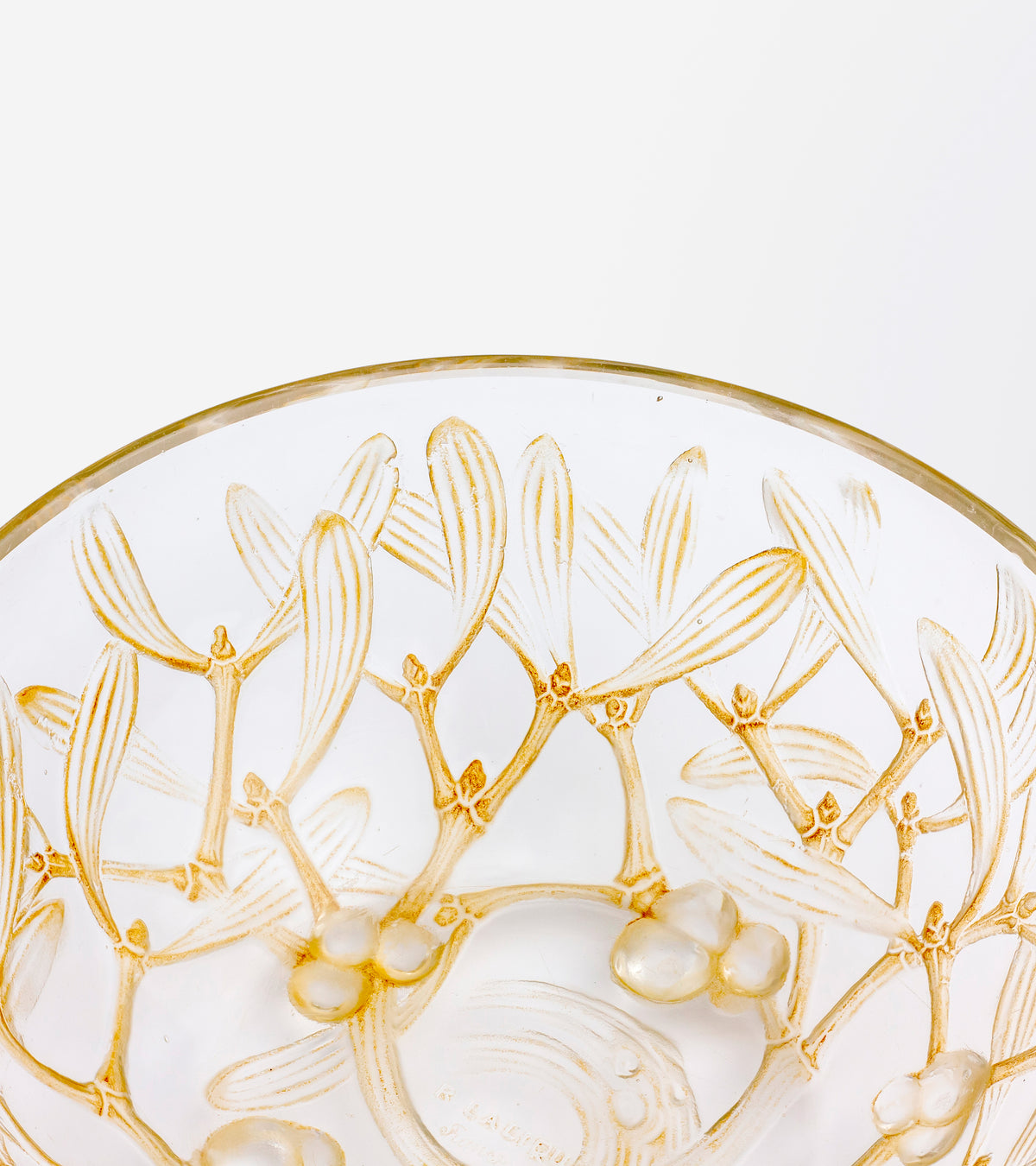 René Lalique 'Gui' Mistletoe Bowl with Sepia Patina