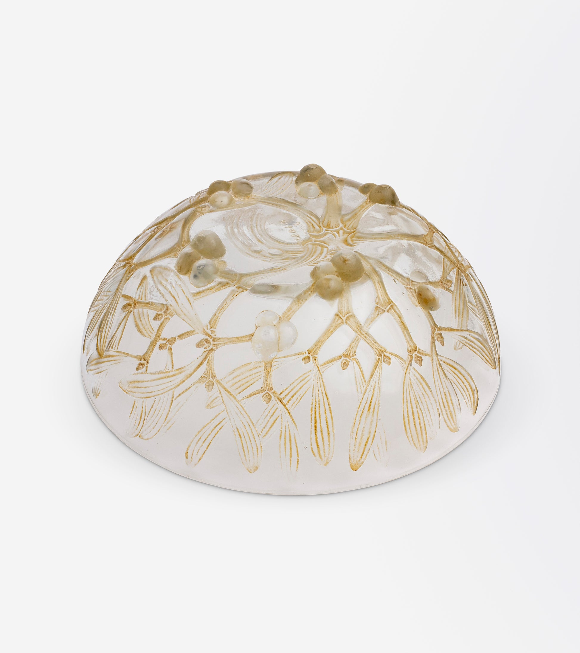 René Lalique 'Gui' Mistletoe Bowl with Sepia Patina