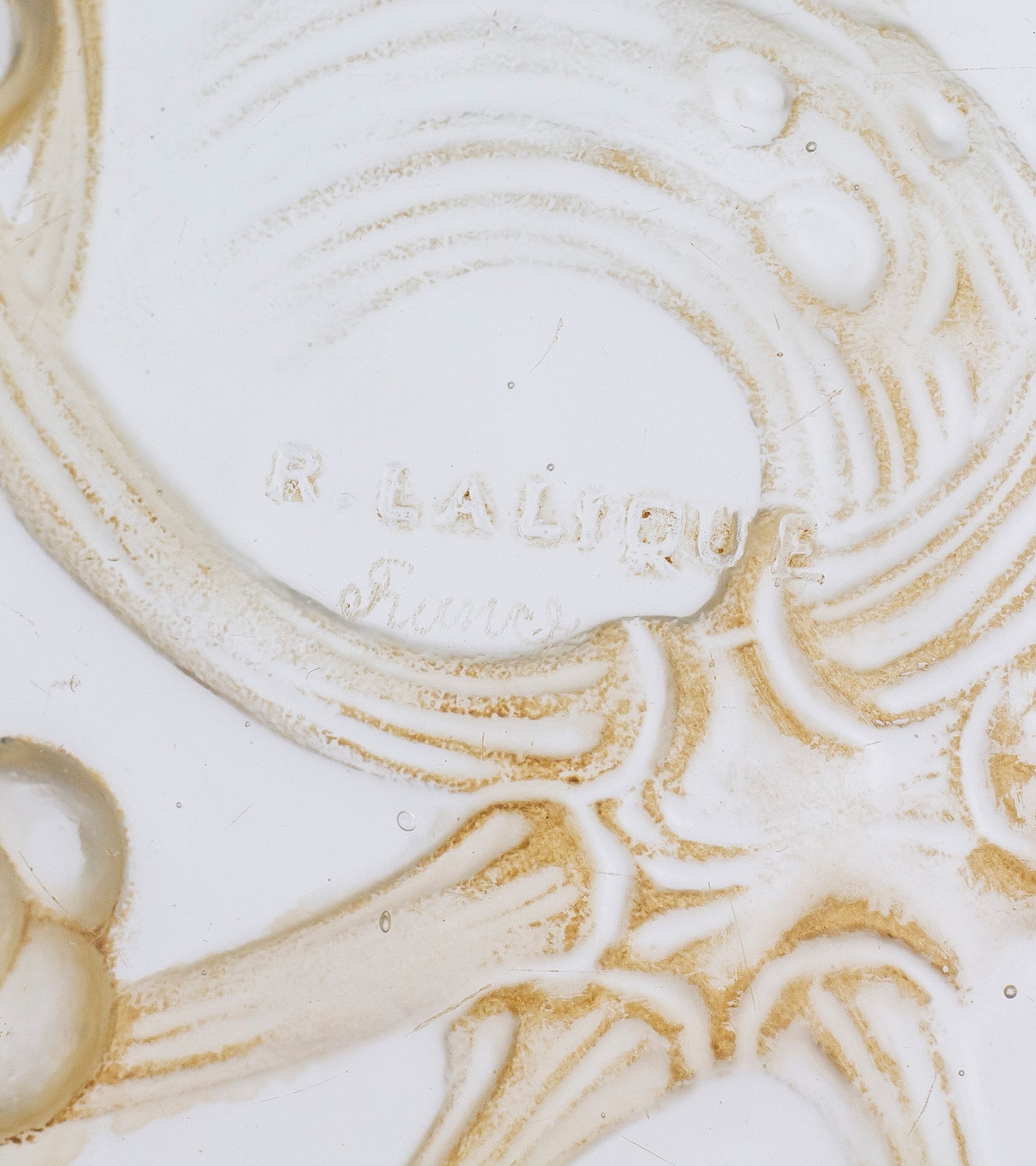 René Lalique 'Gui' Mistletoe Bowl with Sepia Patina