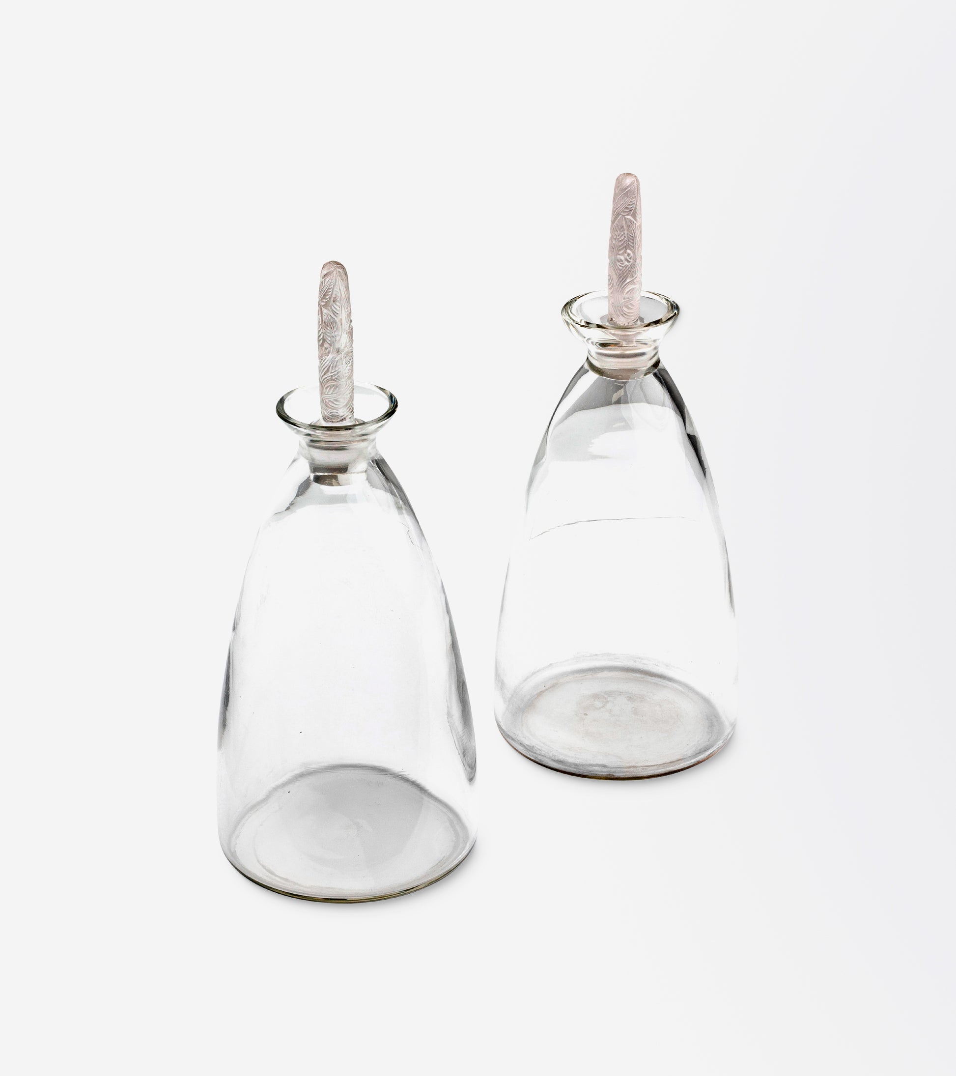 Pair of René Lalique Decanters in the 'Logelbach' Pattern