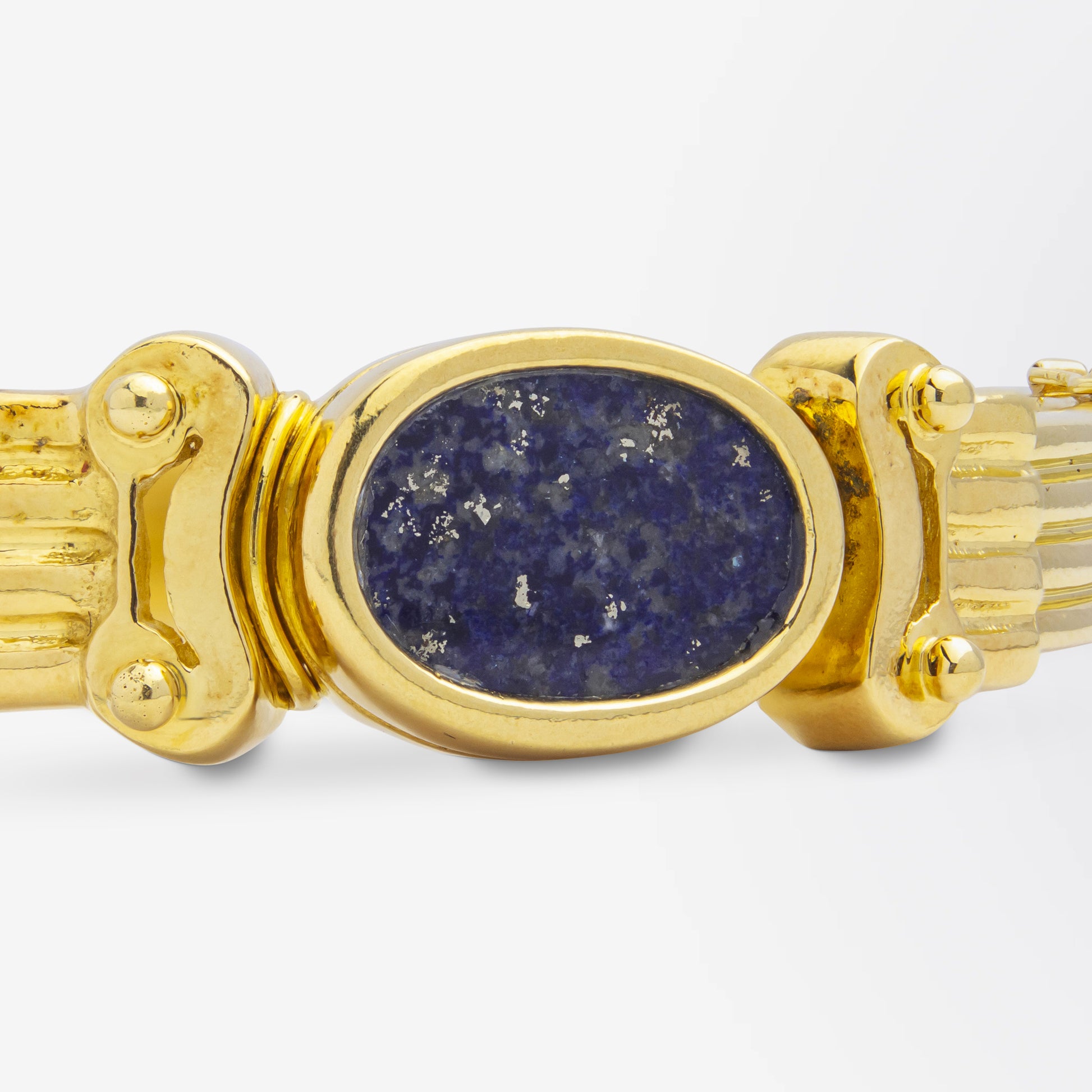 Bracelet grec en or 18 carats et lapis-lazuli