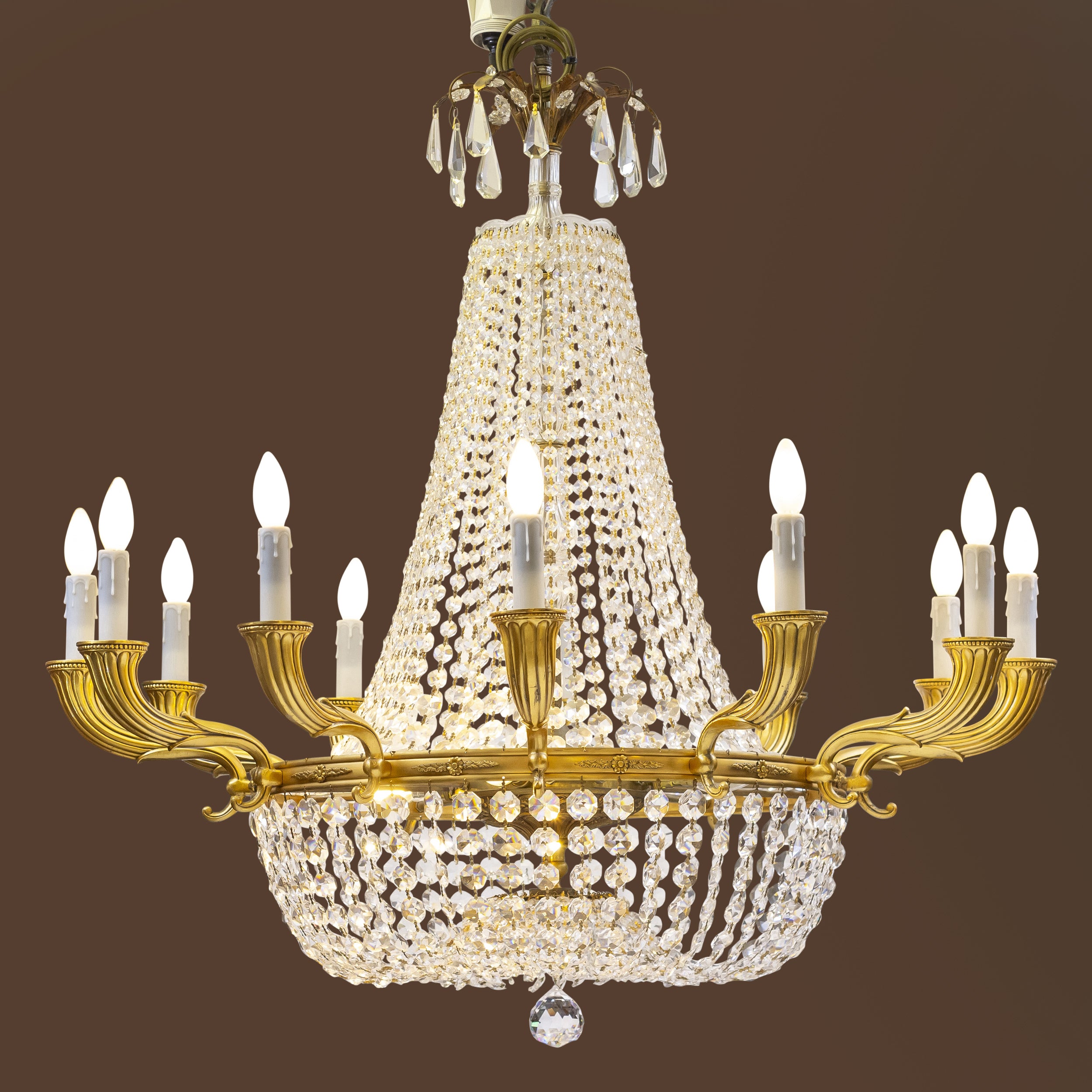Hollywood Regency Crystal Chandelier