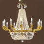 Hollywood Regency Crystal Chandelier