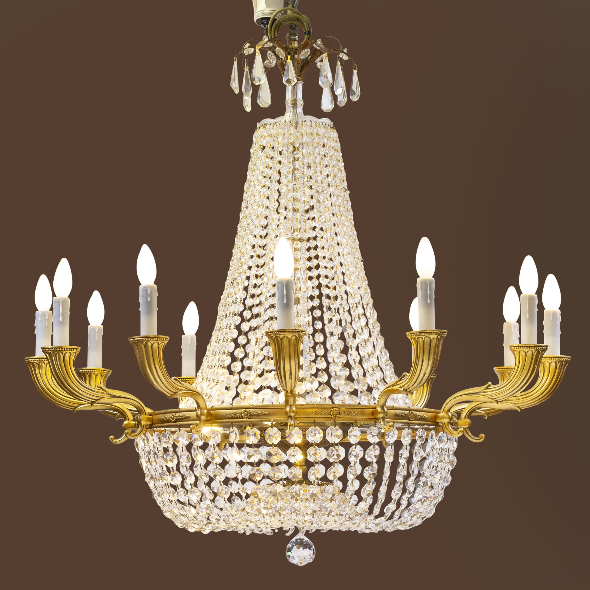 Hollywood Regency Crystal Chandelier