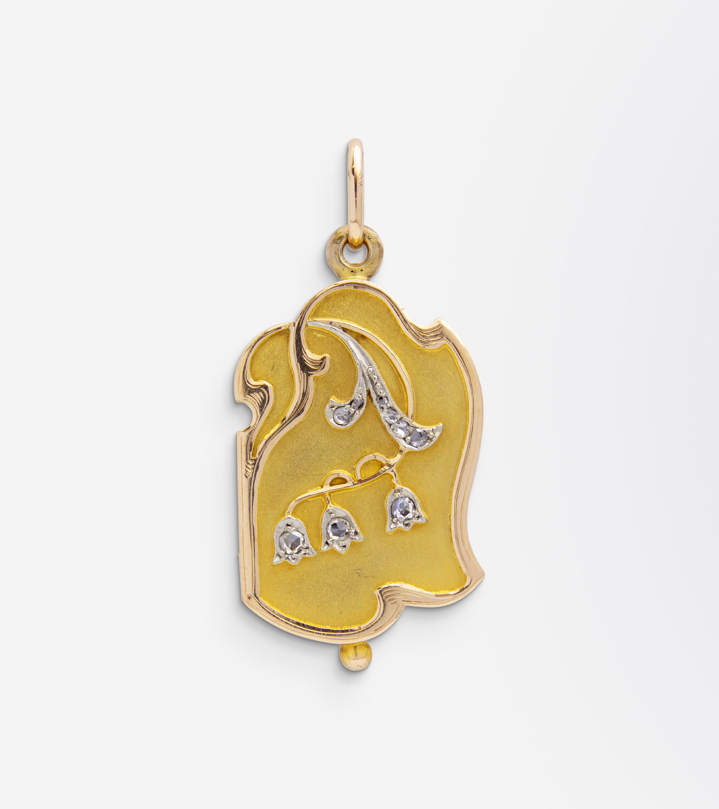 Art Nouveau, Lily of the Valley, Gold & Diamond Locket