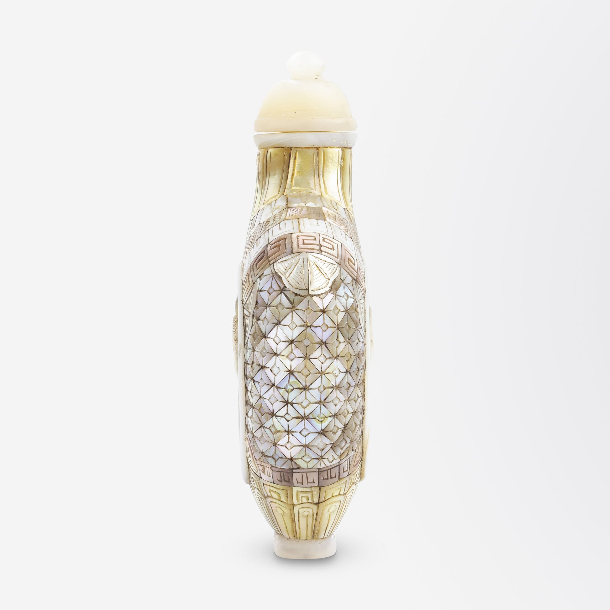 Qianlong Style Mother of Pearl Snuff Bottle