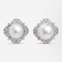Mid Century Diamond & Mabe Pearl Ear Clips