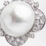 Mid Century Diamond & Mabe Pearl Ear Clips