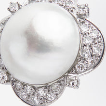 Load image into Gallery viewer, Mid Century Diamond &amp; Mabe Pearl Ear Clips
