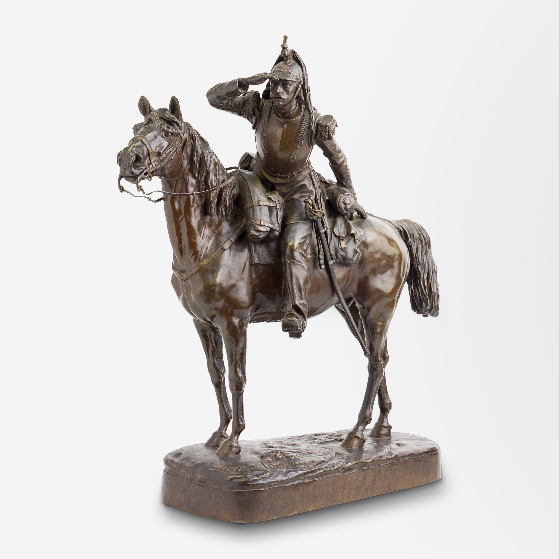 Statue en bronze "Cuirassier à Cheval" de Mathilde Thomas