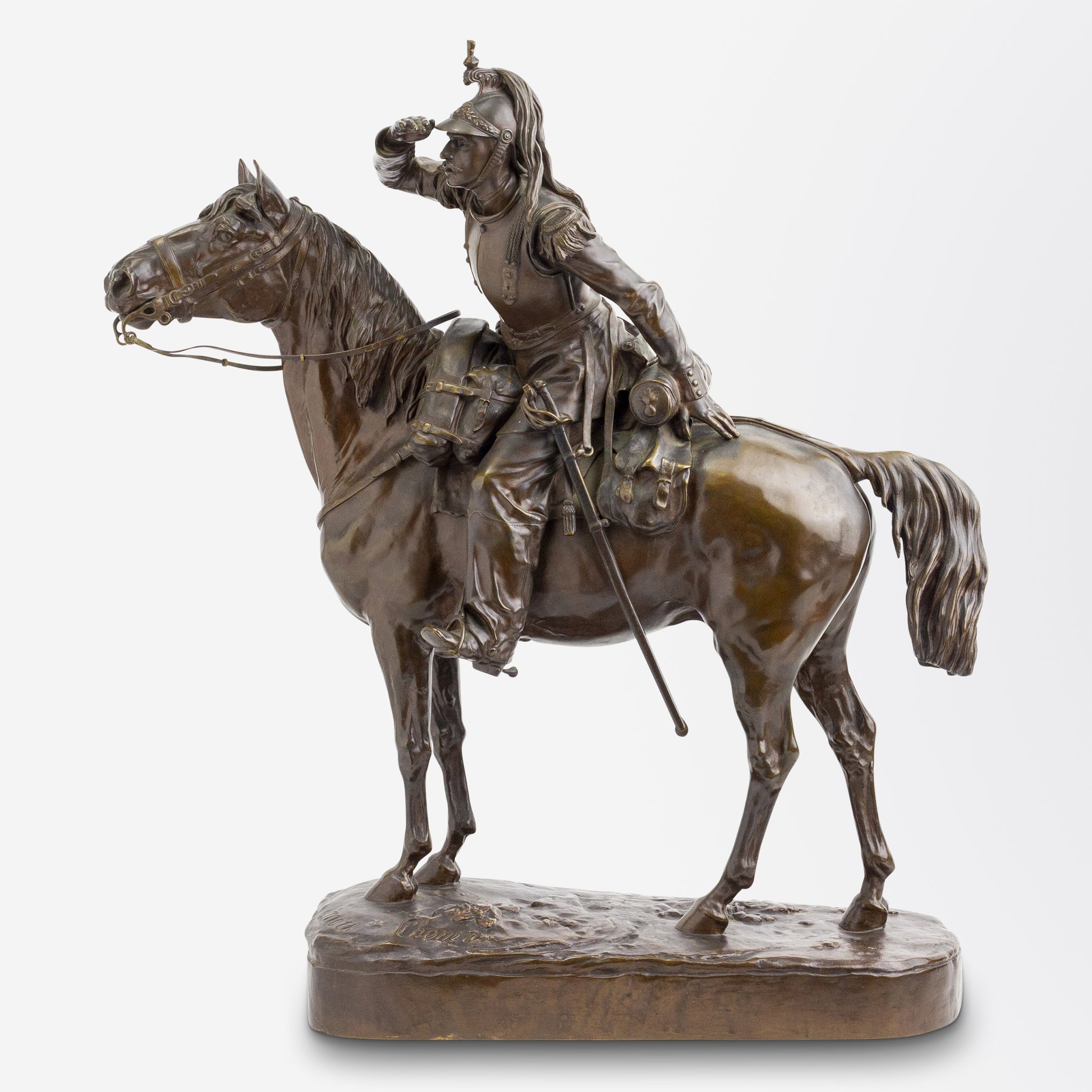 Statue en bronze "Cuirassier à Cheval" de Mathilde Thomas