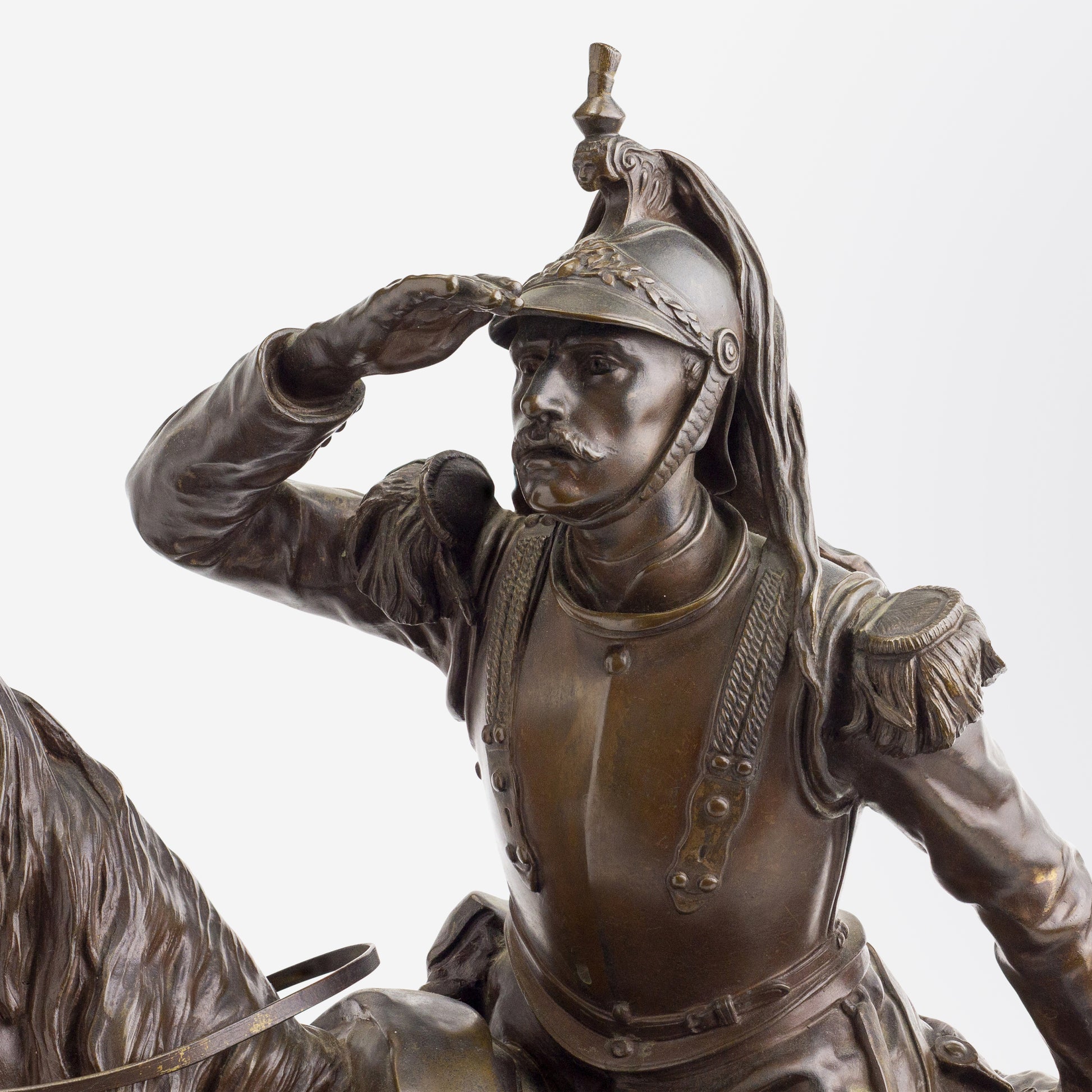 Statue en bronze "Cuirassier à Cheval" de Mathilde Thomas