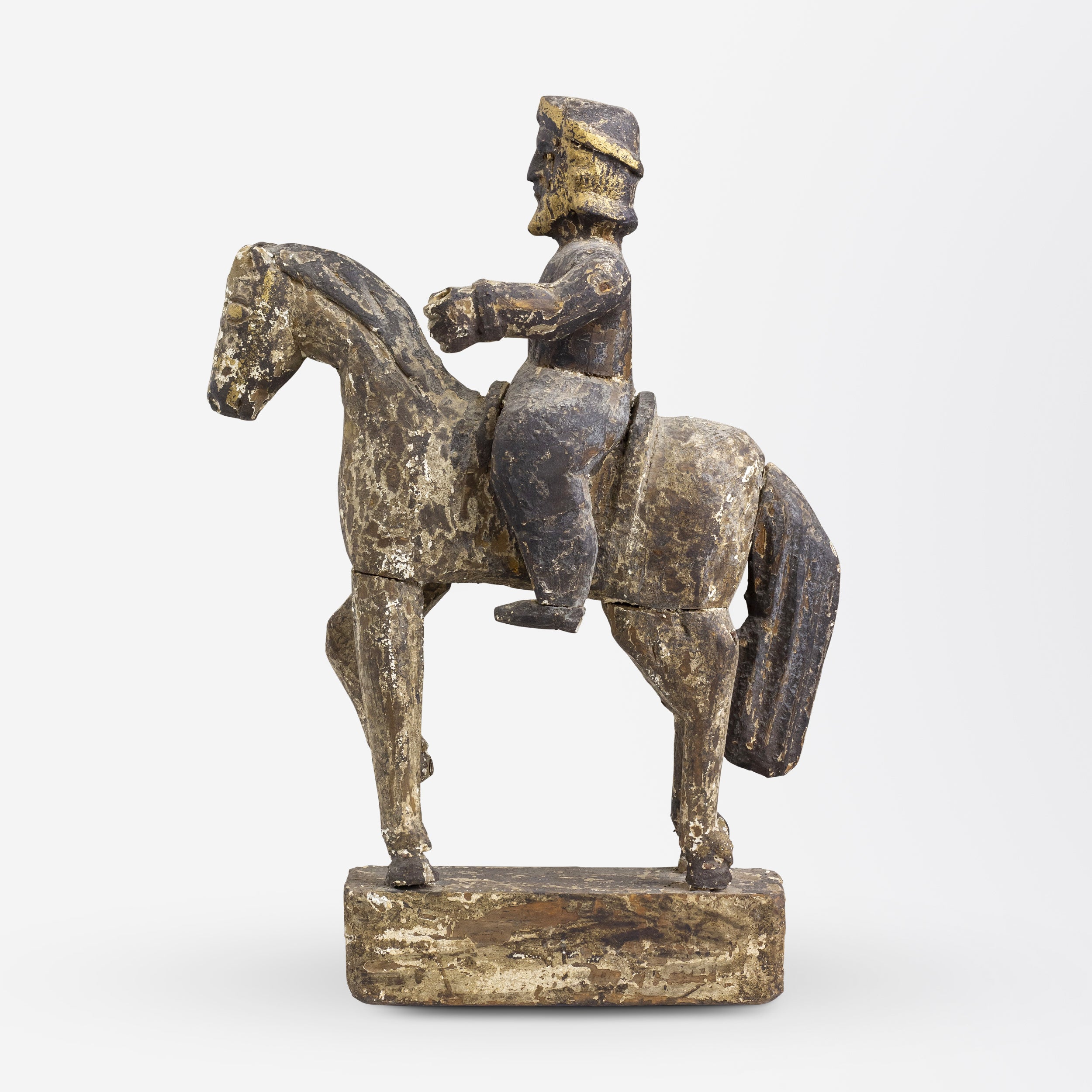 17th Century Hand Carved Santos Figure on Horse