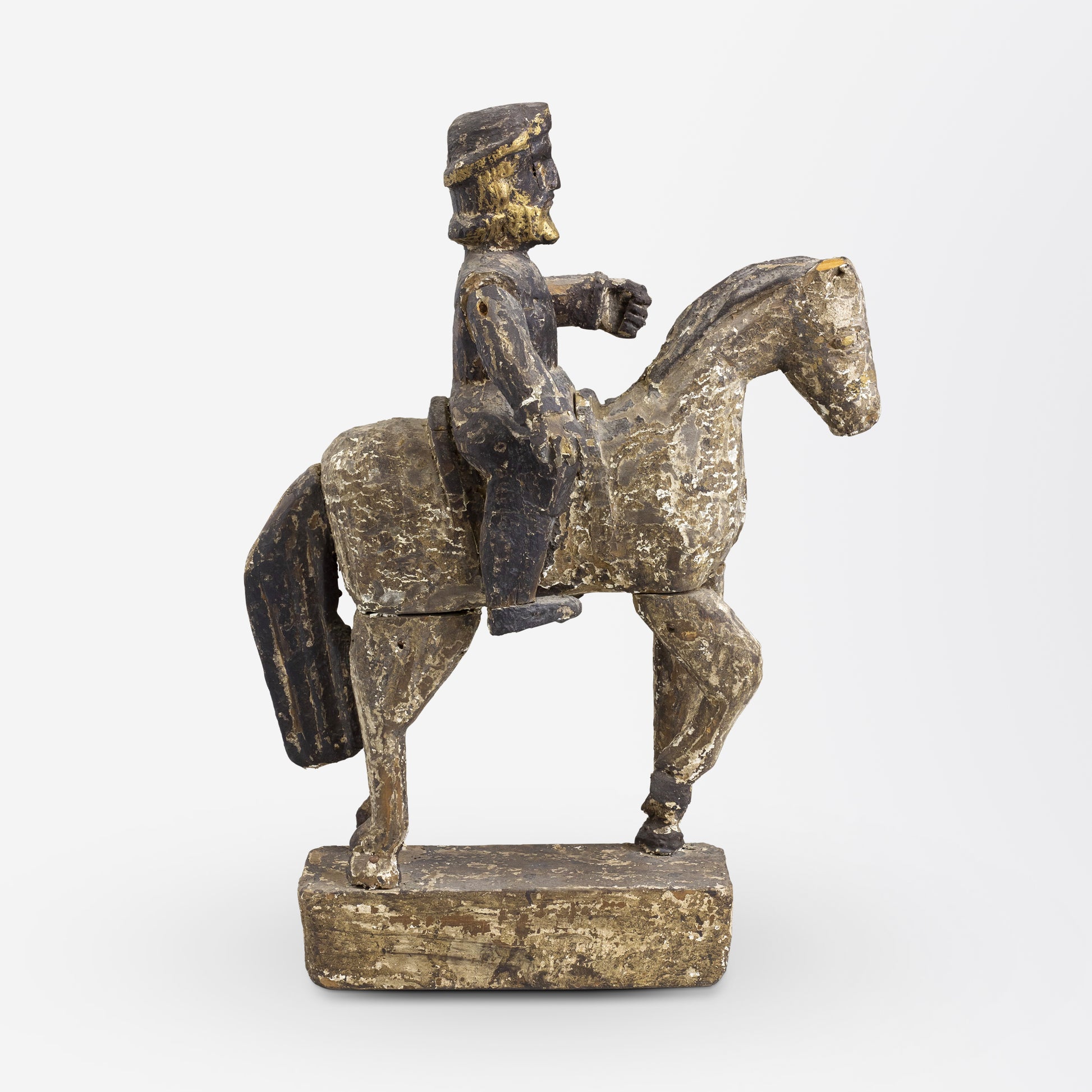 17th Century Hand Carved Santos Figure on Horse