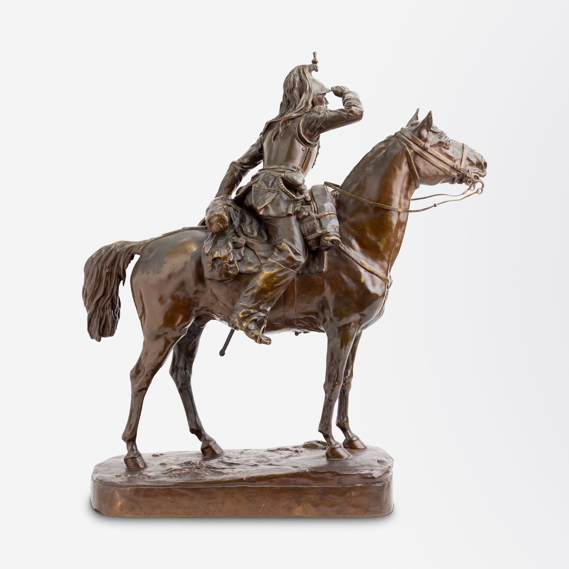 Statue en bronze "Cuirassier à Cheval" de Mathilde Thomas