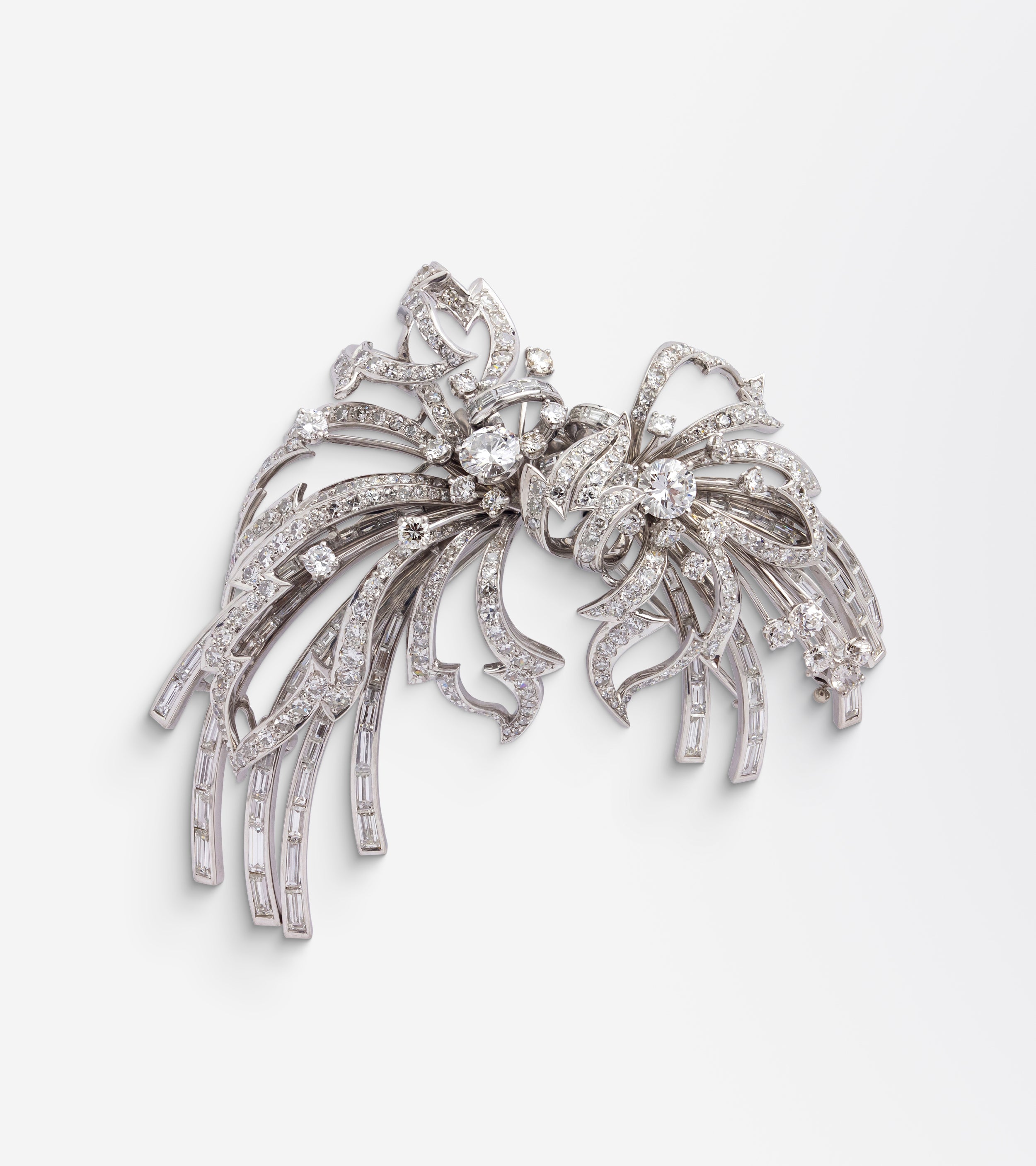 Trabert & Hoeffer Mauboussin 'Reflection' Brooch in White Gold & Diamonds