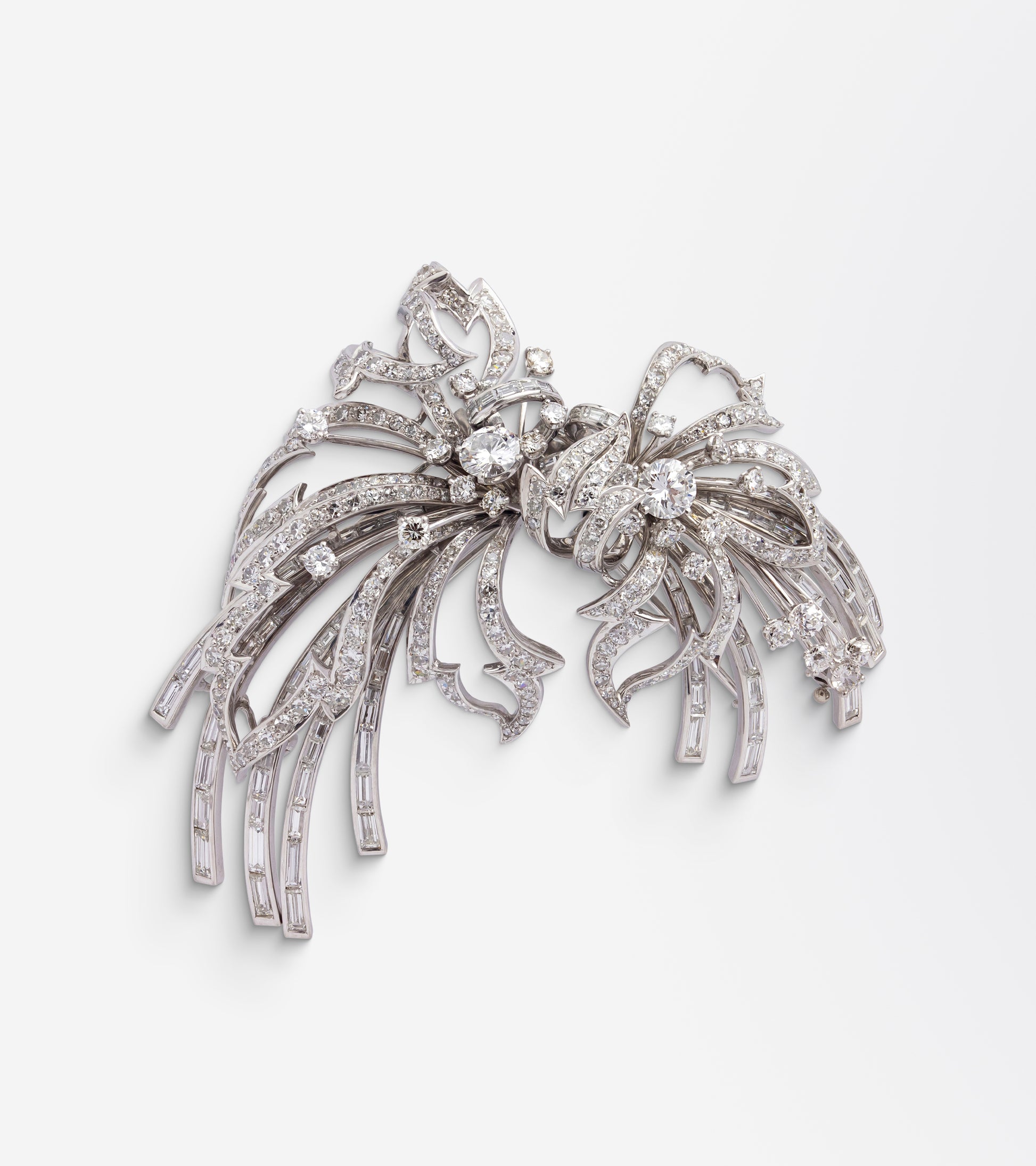 Trabert & Hoeffer Mauboussin 'Reflection' Brooch in White Gold & Diamonds