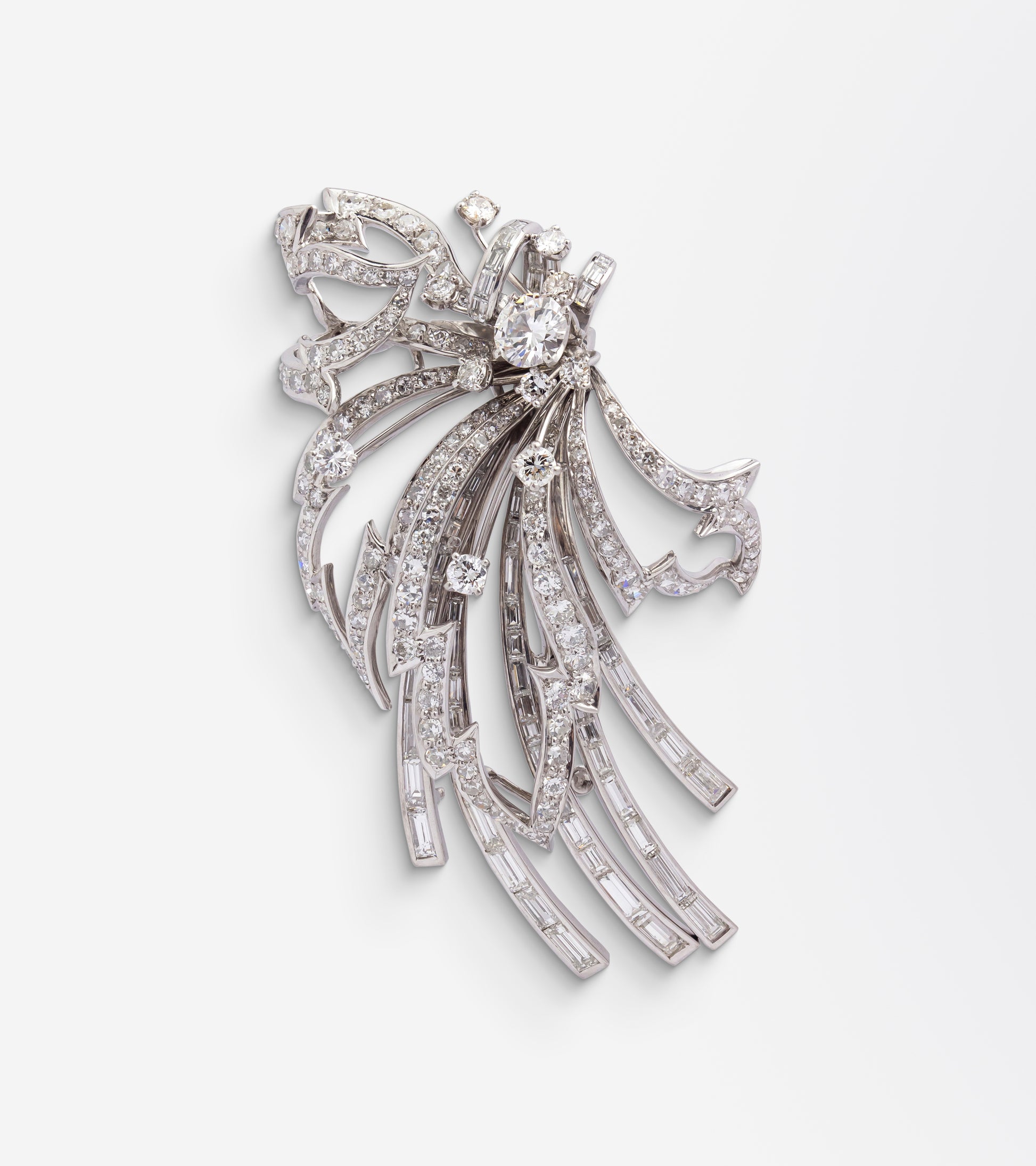 Trabert & Hoeffer Mauboussin 'Reflection' Brooch in White Gold & Diamonds