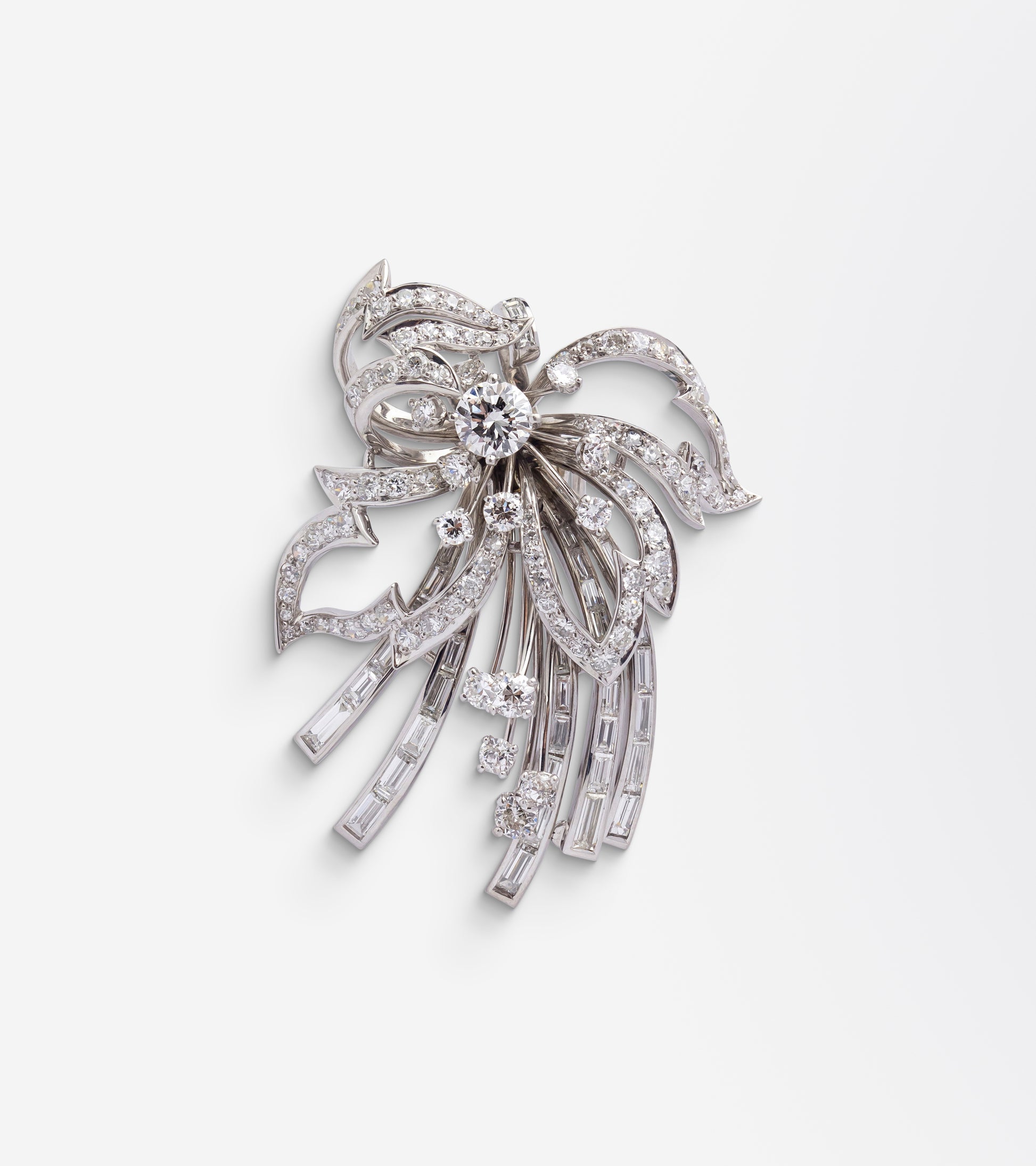 Trabert & Hoeffer Mauboussin 'Reflection' Brooch in White Gold & Diamonds