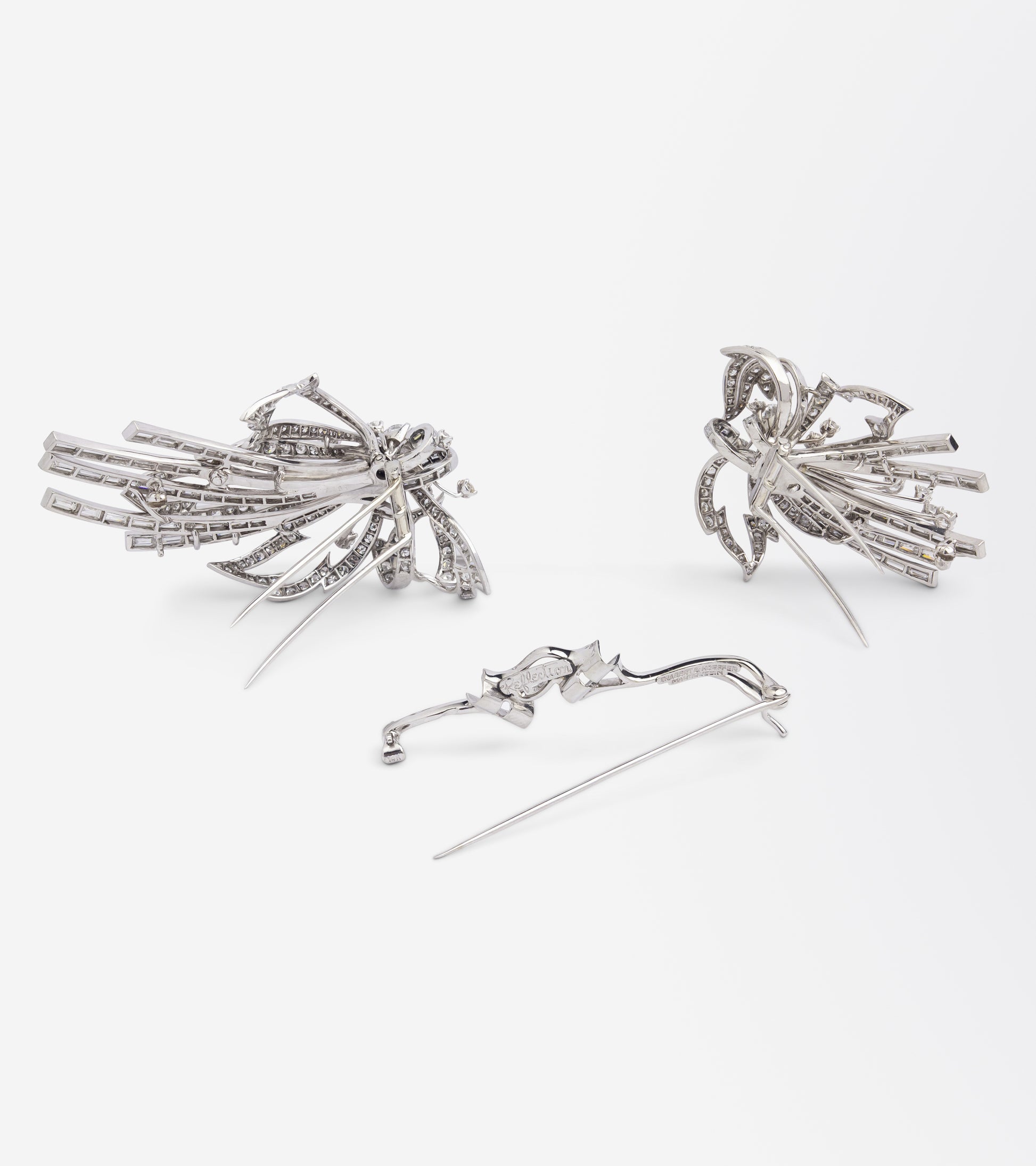 Trabert & Hoeffer Mauboussin 'Reflection' Brooch in White Gold & Diamonds