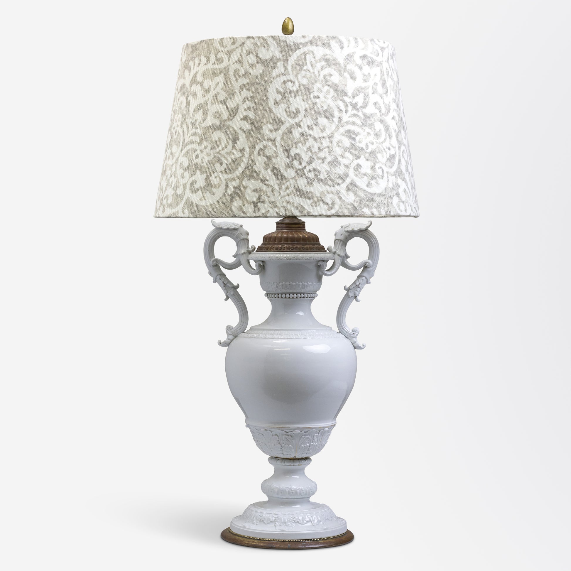 Grande lampe néoclassique de Meissen