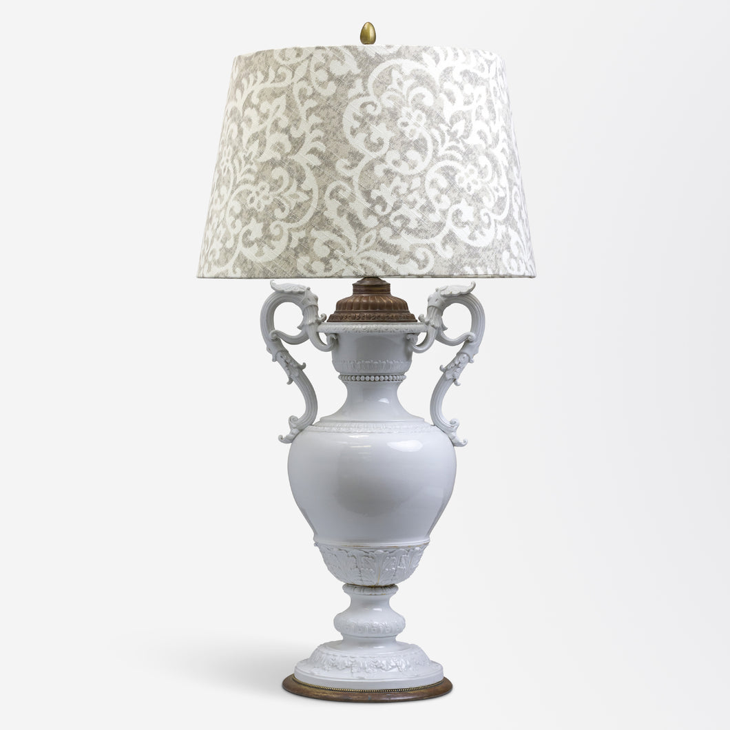 Large Neoclassical Meissen Lamp