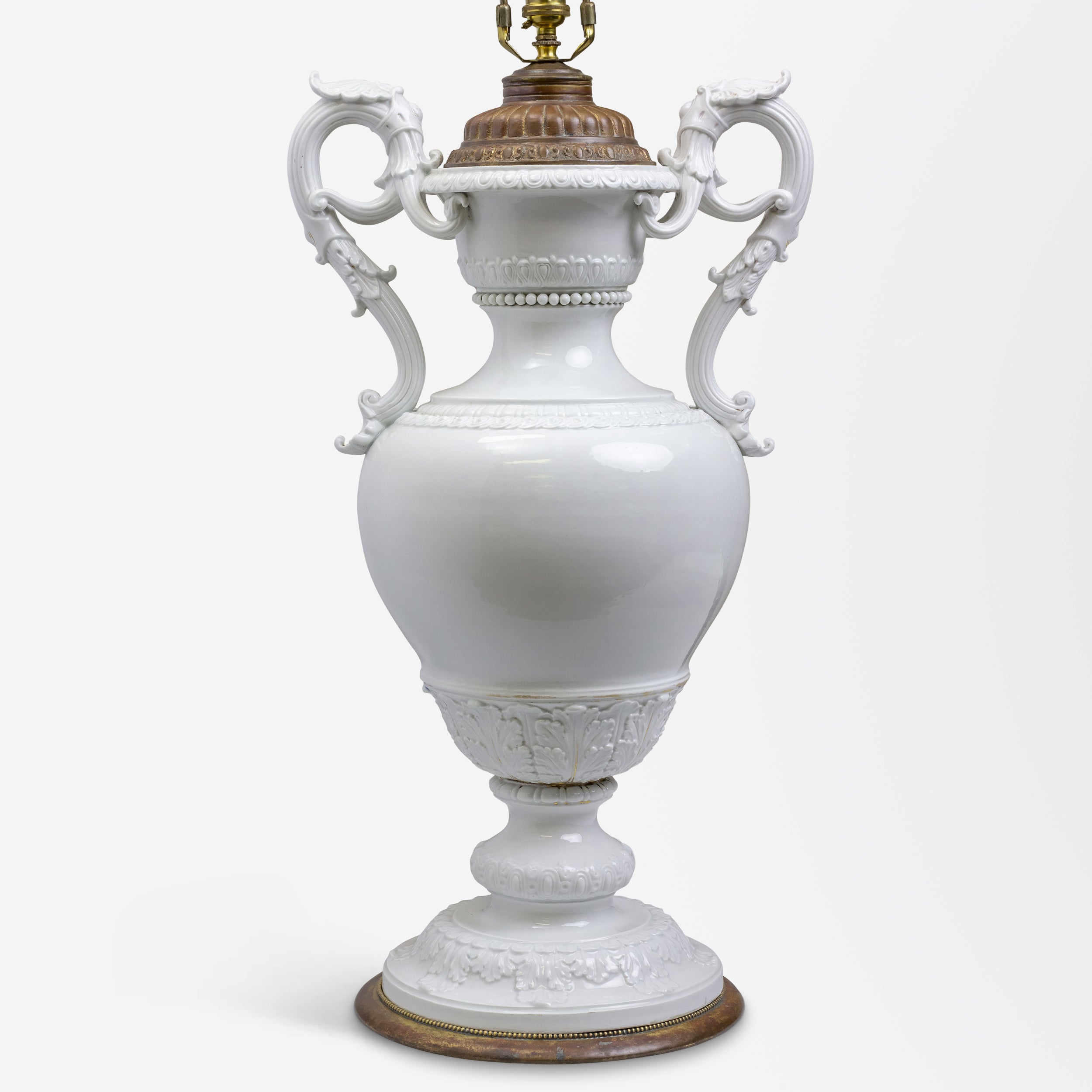 Grande lampe néoclassique de Meissen