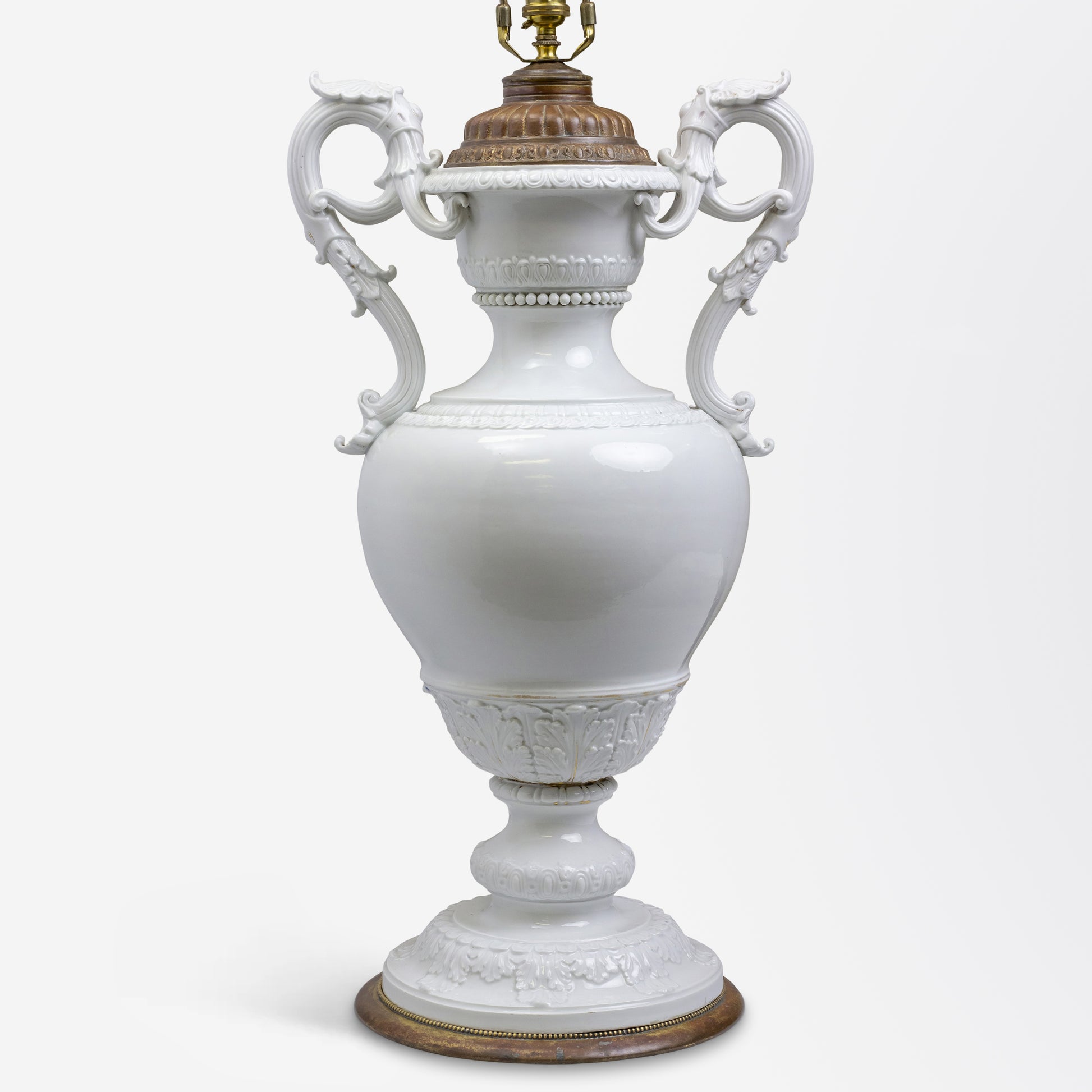 Grande lampe néoclassique de Meissen