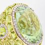 Green Tourmaline, Peridot and Diamond Ring by 'Hubert'