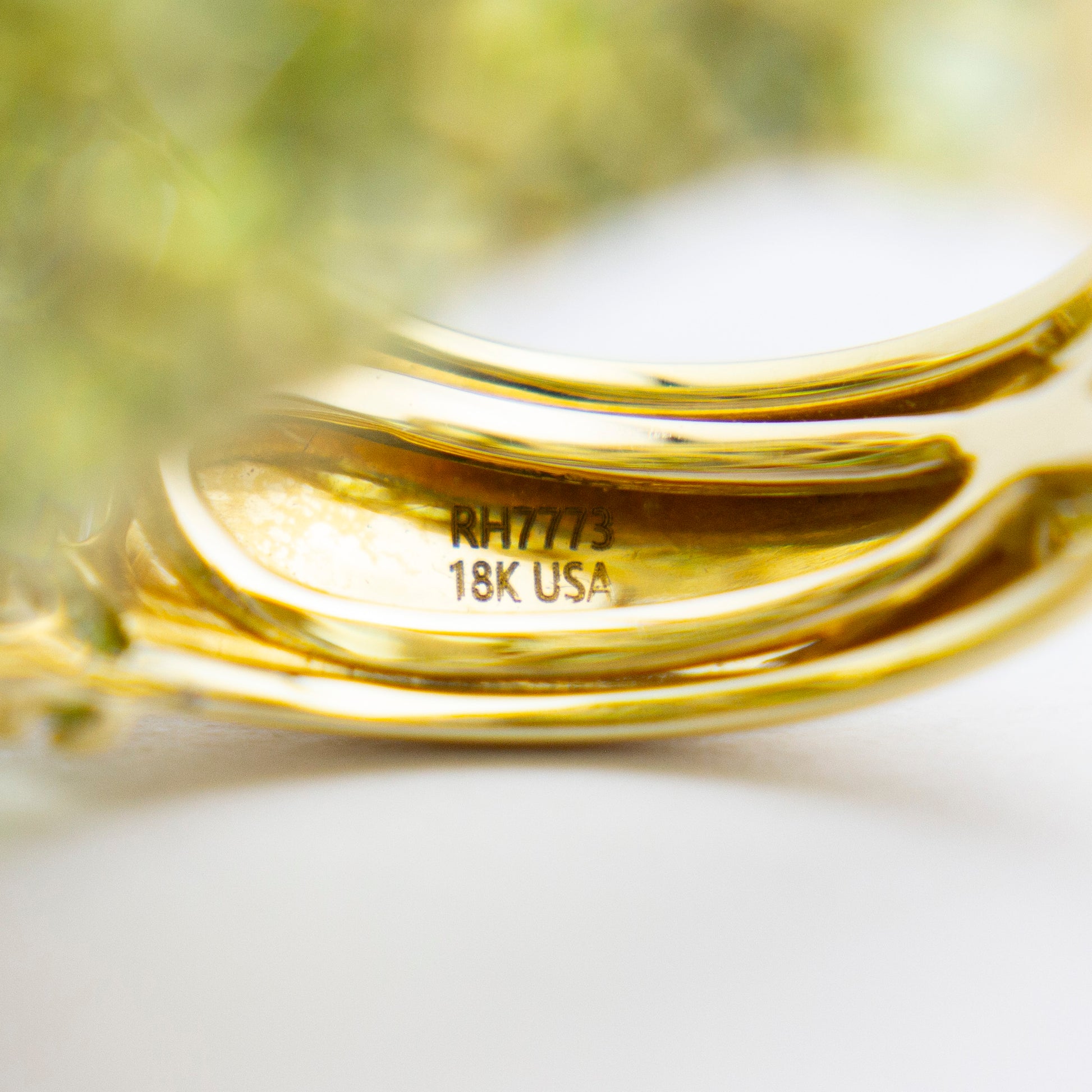 Green Tourmaline, Peridot and Diamond Ring by 'Hubert'