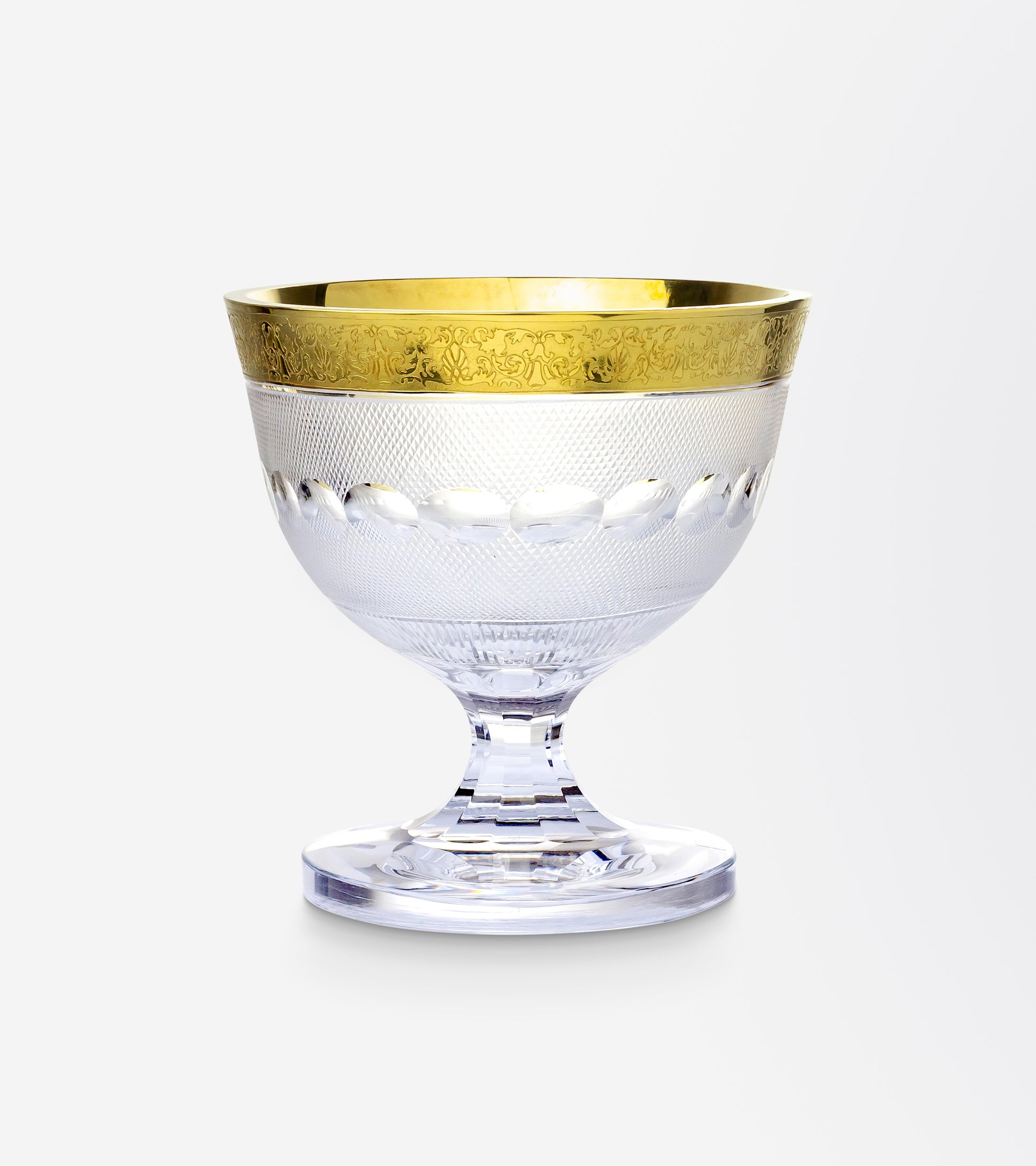 Large Crystal Centrepiece with Gilt Rim by Moser in the "Splendid" Pattern - The Antique Guild