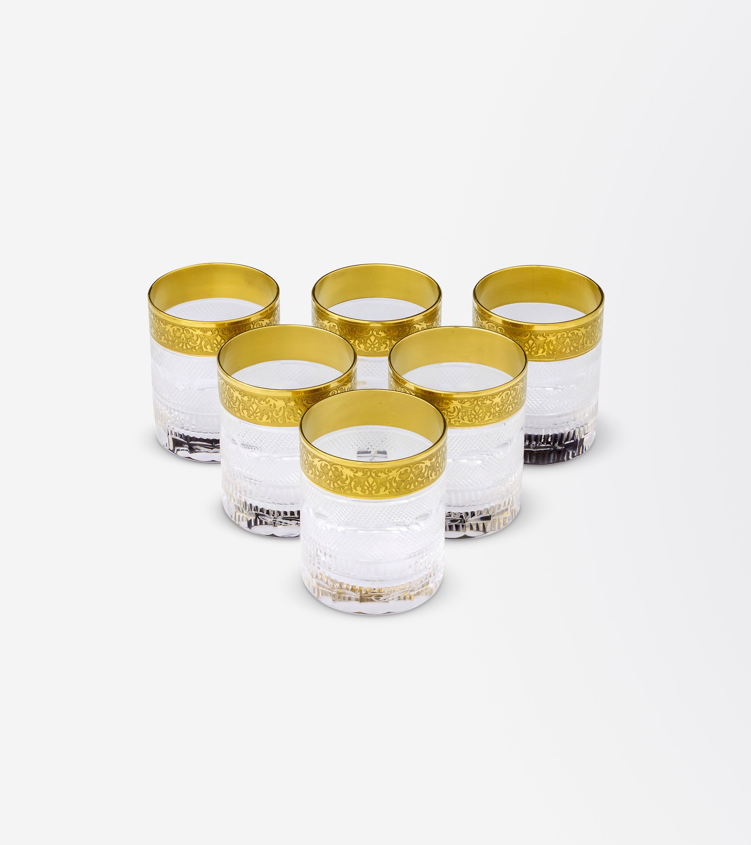 Set of Six Crystal Shot Glasses by Moser in the "Splendid" Pattern - The Antique Guild