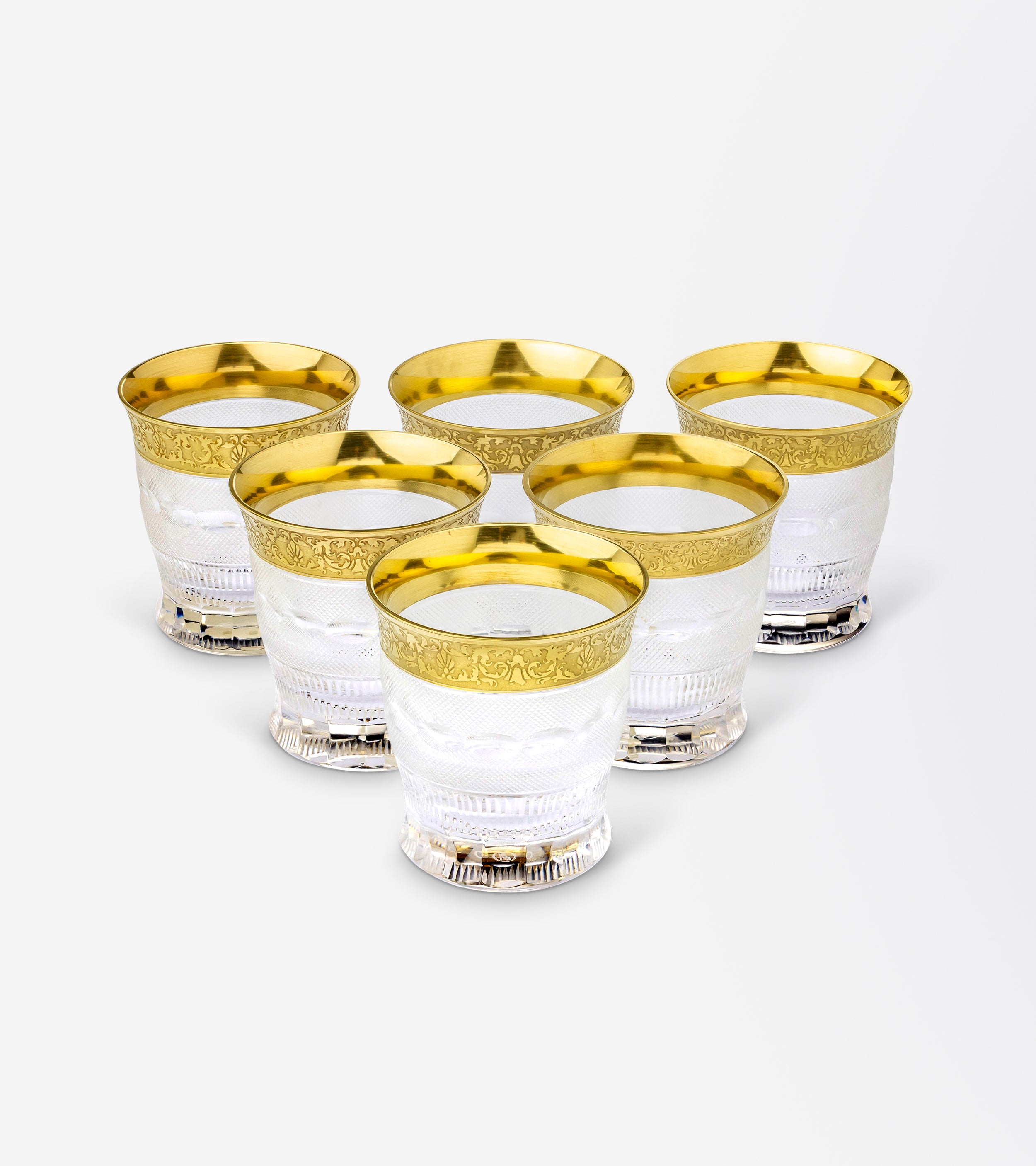 Set of Six Crystal Tumblers by Moser in the "Splendid" Pattern - The Antique Guild