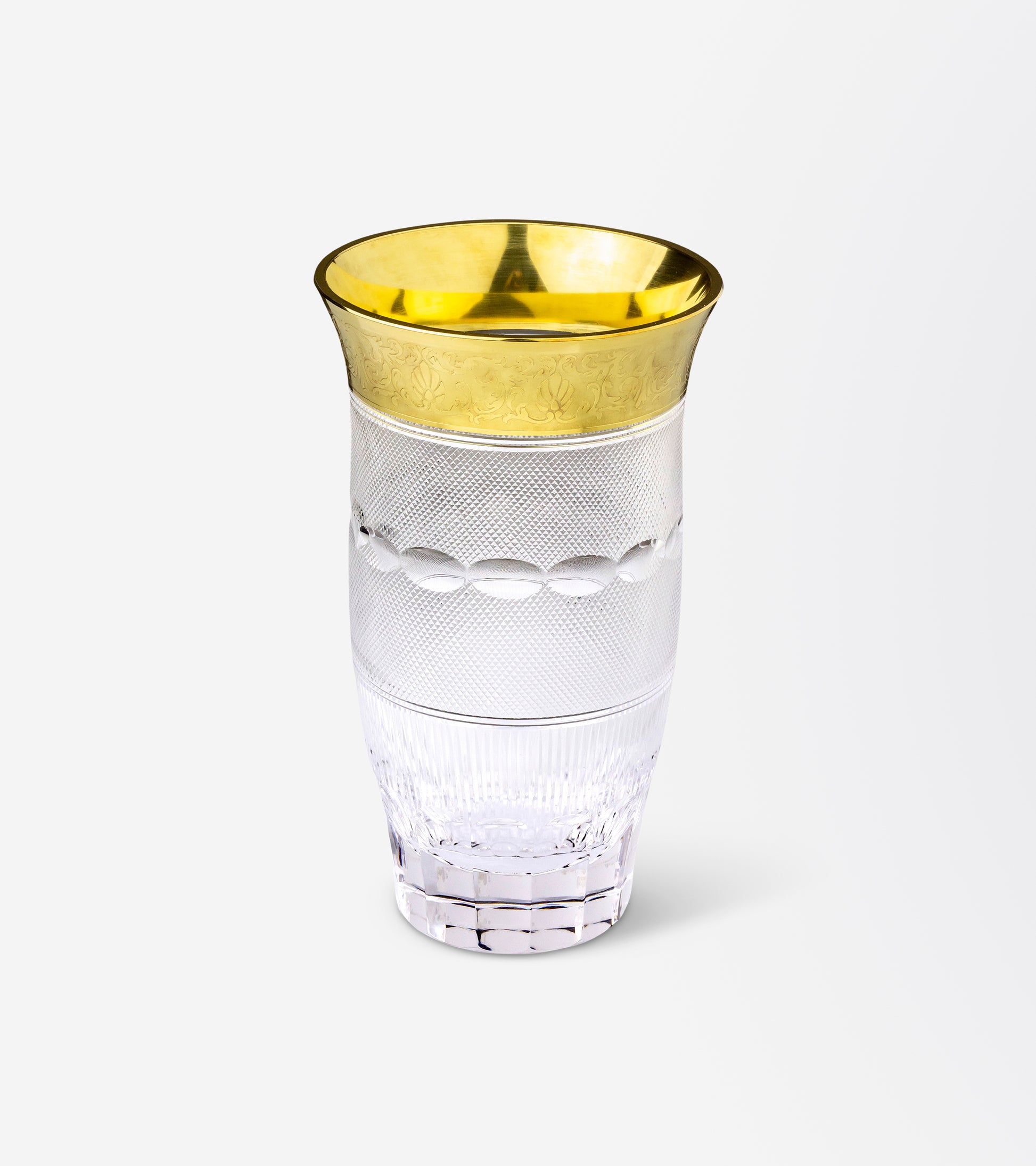 Large Crystal Vase by Moser in the "Splendid" Pattern - The Antique Guild