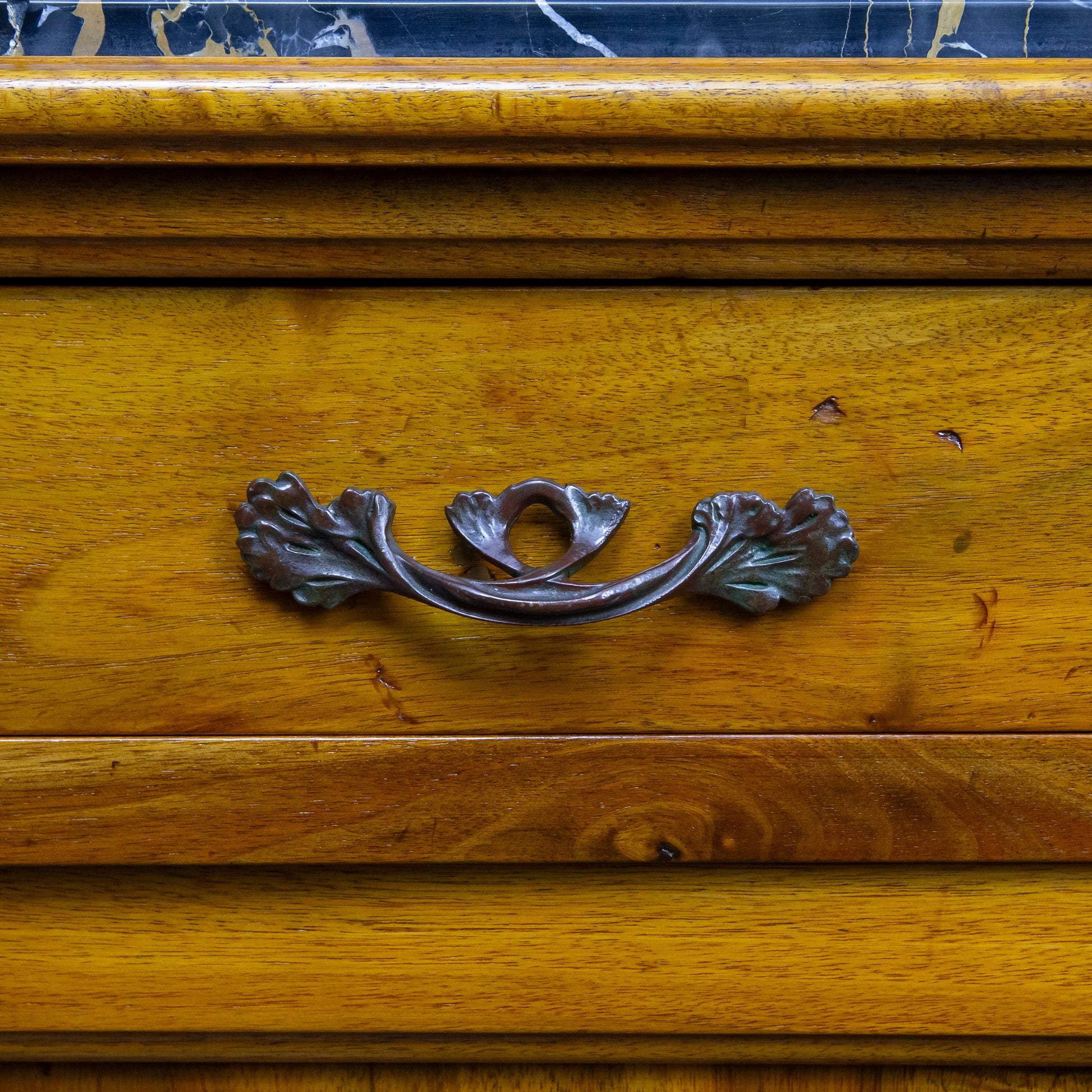 French Art Nouveau Carved Walnut Buffet