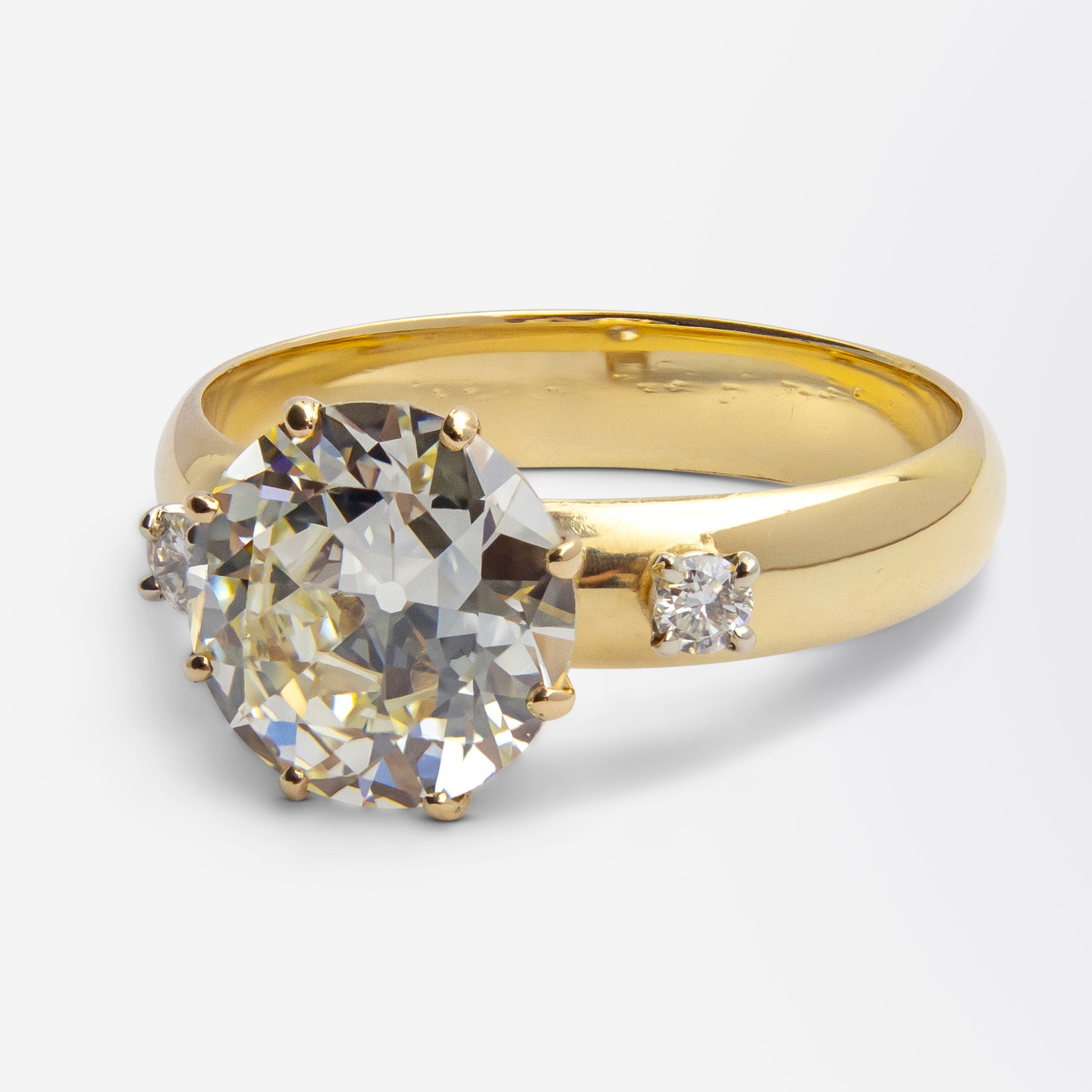 Bague en diamant taille ancienne européenne de 3,30 carats