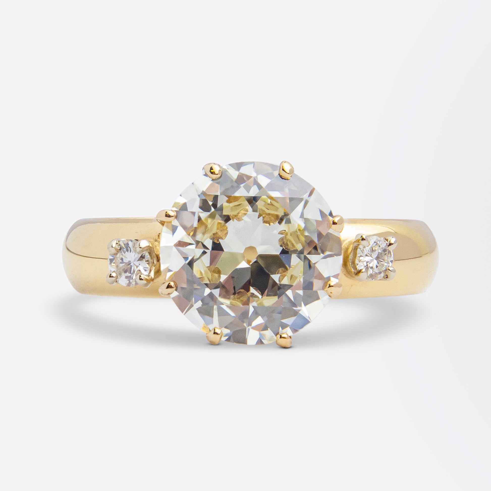 Bague en diamant taille ancienne européenne de 3,30 carats