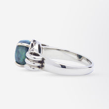 Load image into Gallery viewer, 18kt White Gold &amp; Solid Cabochon Opal Ring
