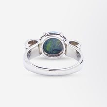 Load image into Gallery viewer, 18kt White Gold &amp; Solid Cabochon Opal Ring
