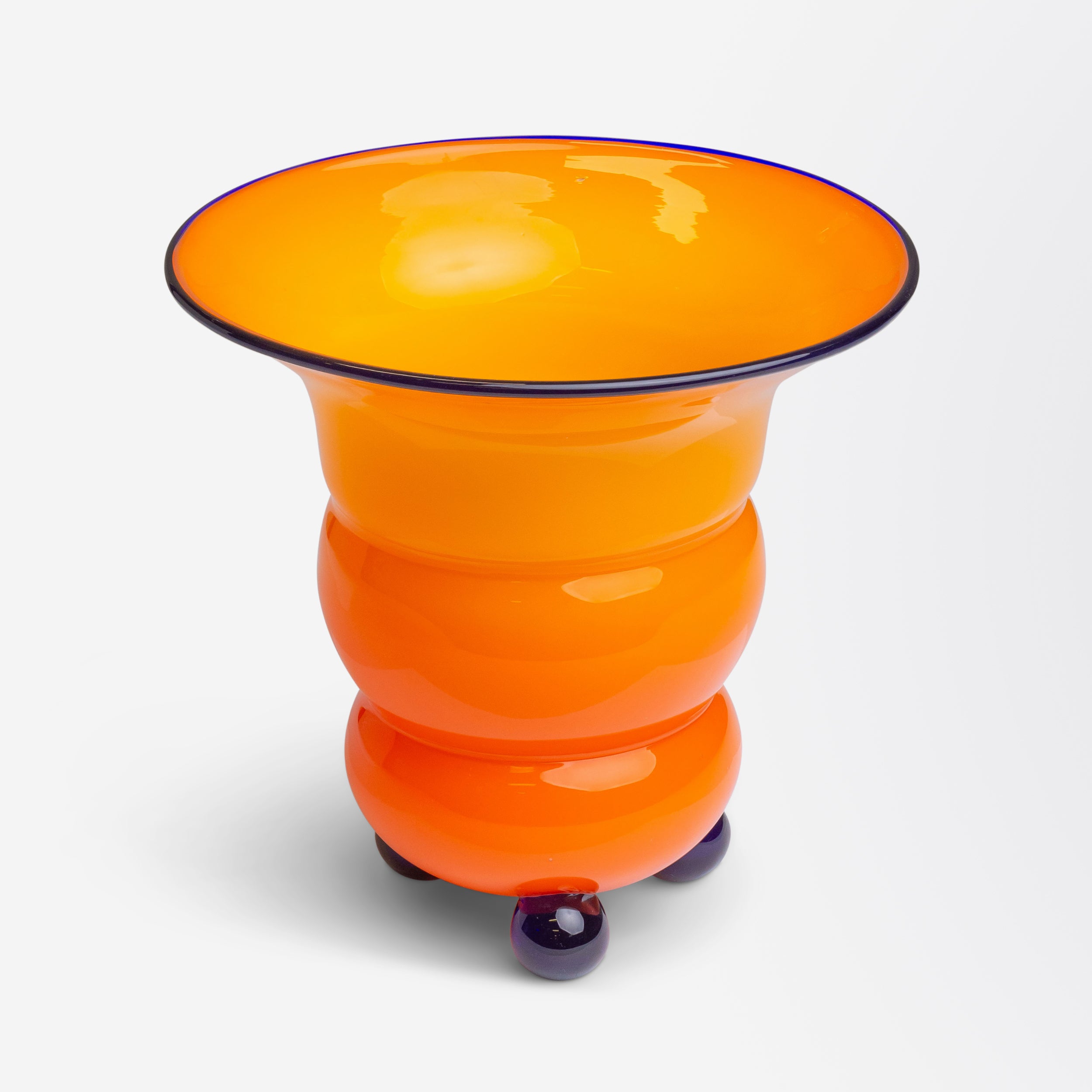 Vase Art Déco en verre côtelé Tango de Loetz 