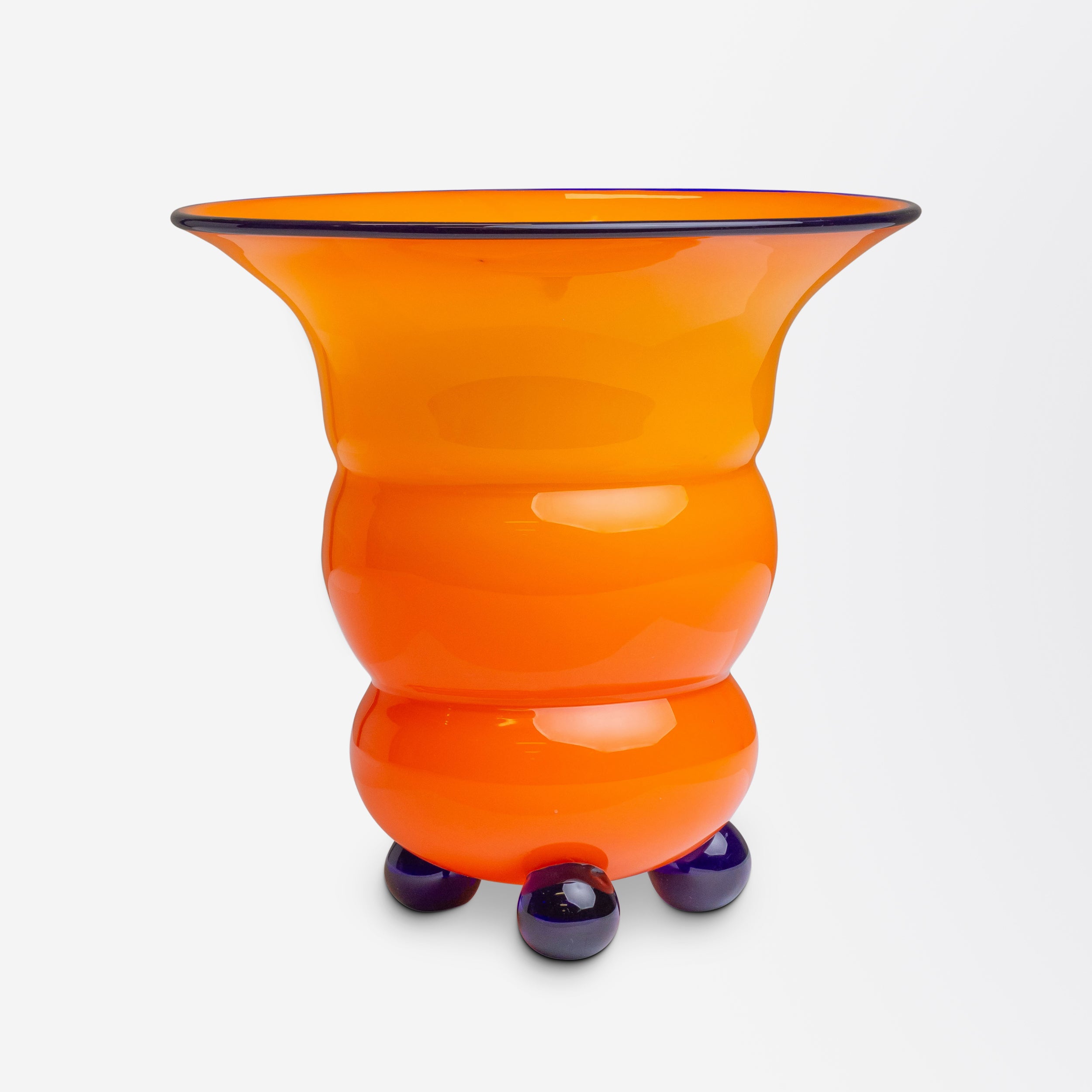 Vase Art Déco en verre côtelé Tango de Loetz 