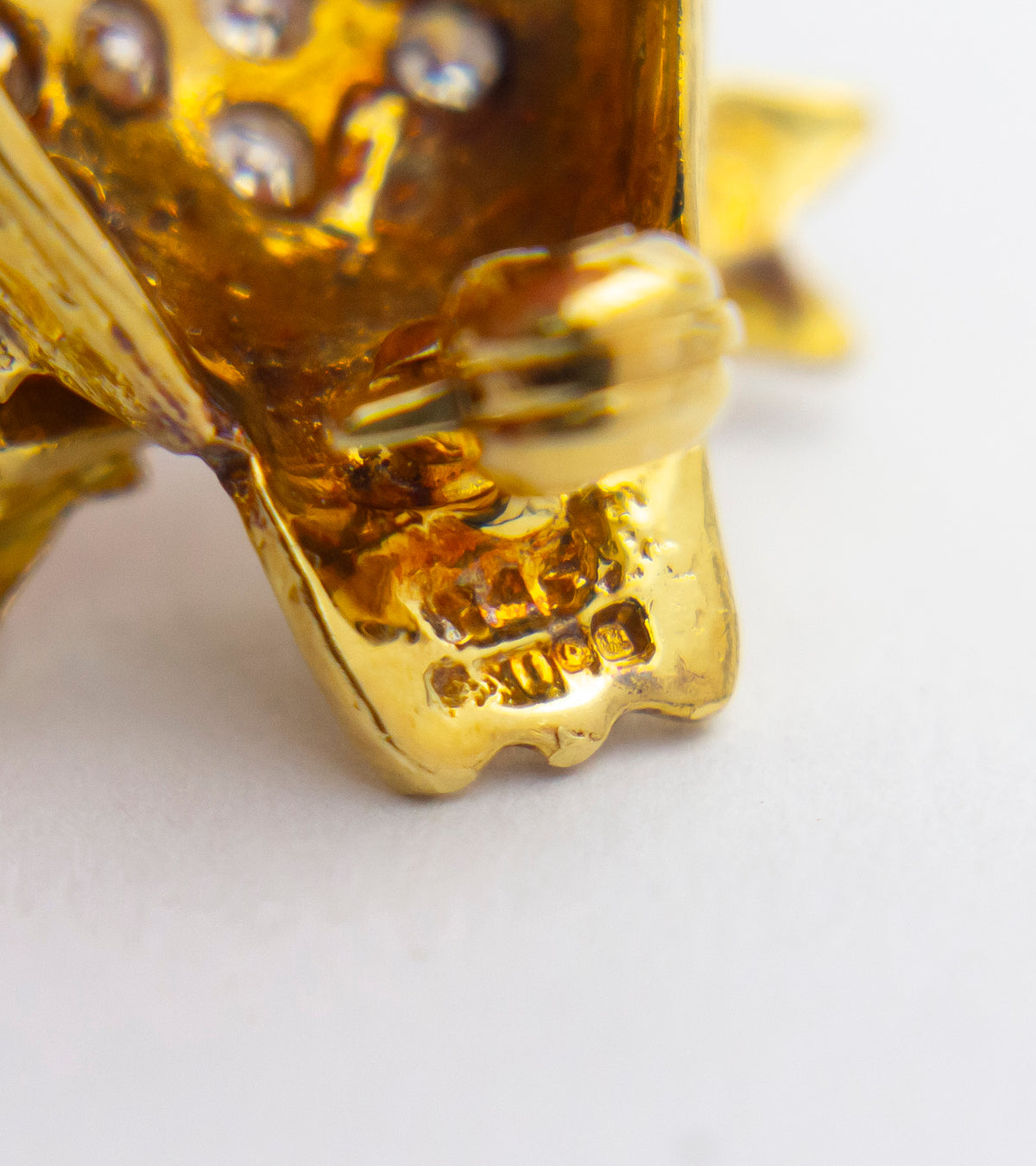 Ruby & Diamond Owl Brooch Pin in 14kt Gold