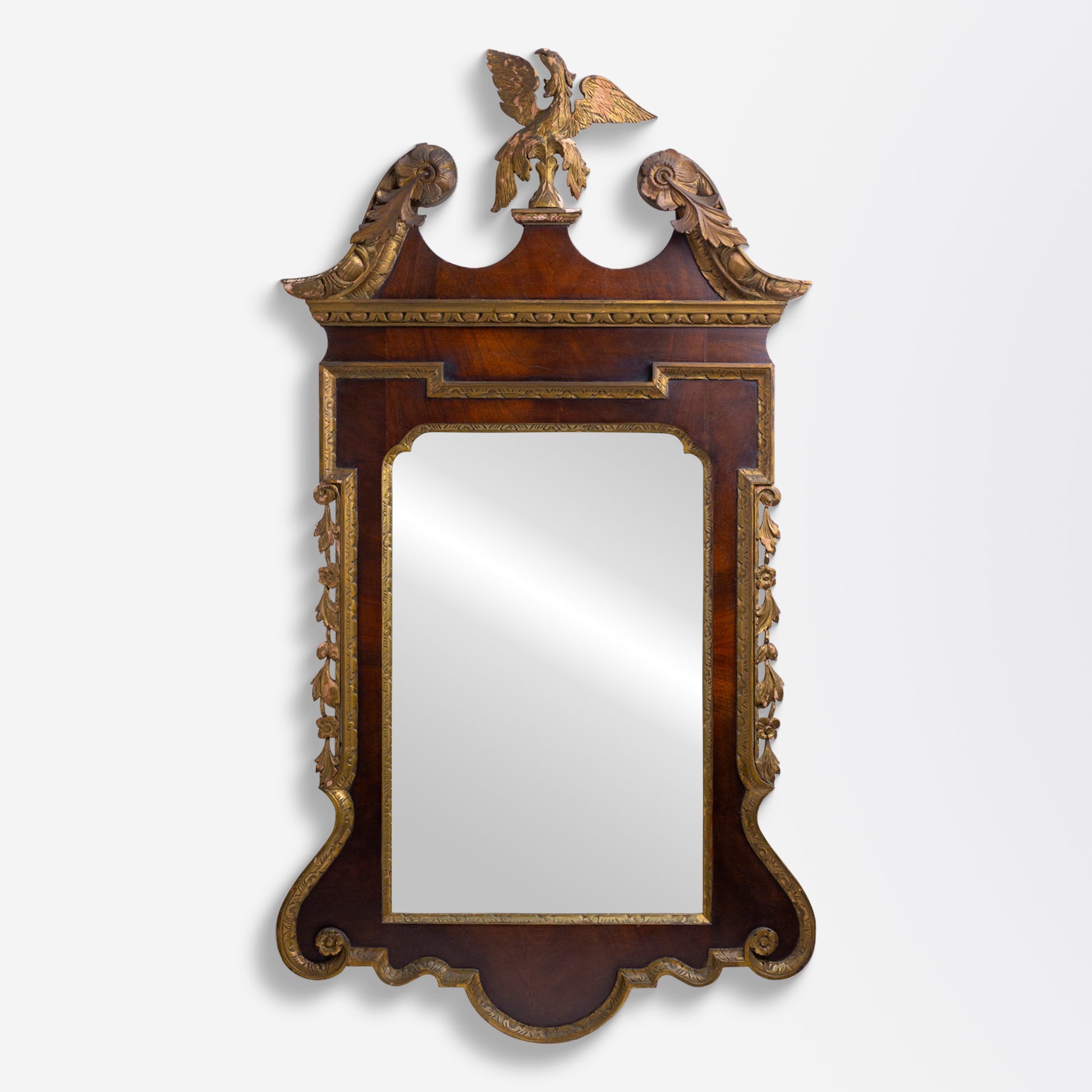 American Federalist Mahogany Veneer Mirror