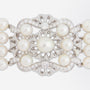 Impressive Diamond & Pearl Bracelet Set in Platinum Retailed by David R. Balogh